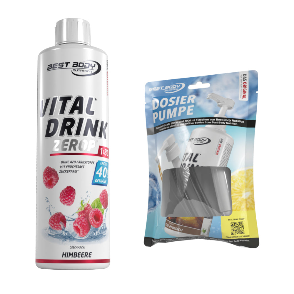 Vital Drink Zerop - Himbeere - 0,5 L + Dosierpumpe#geschmack_himbeere