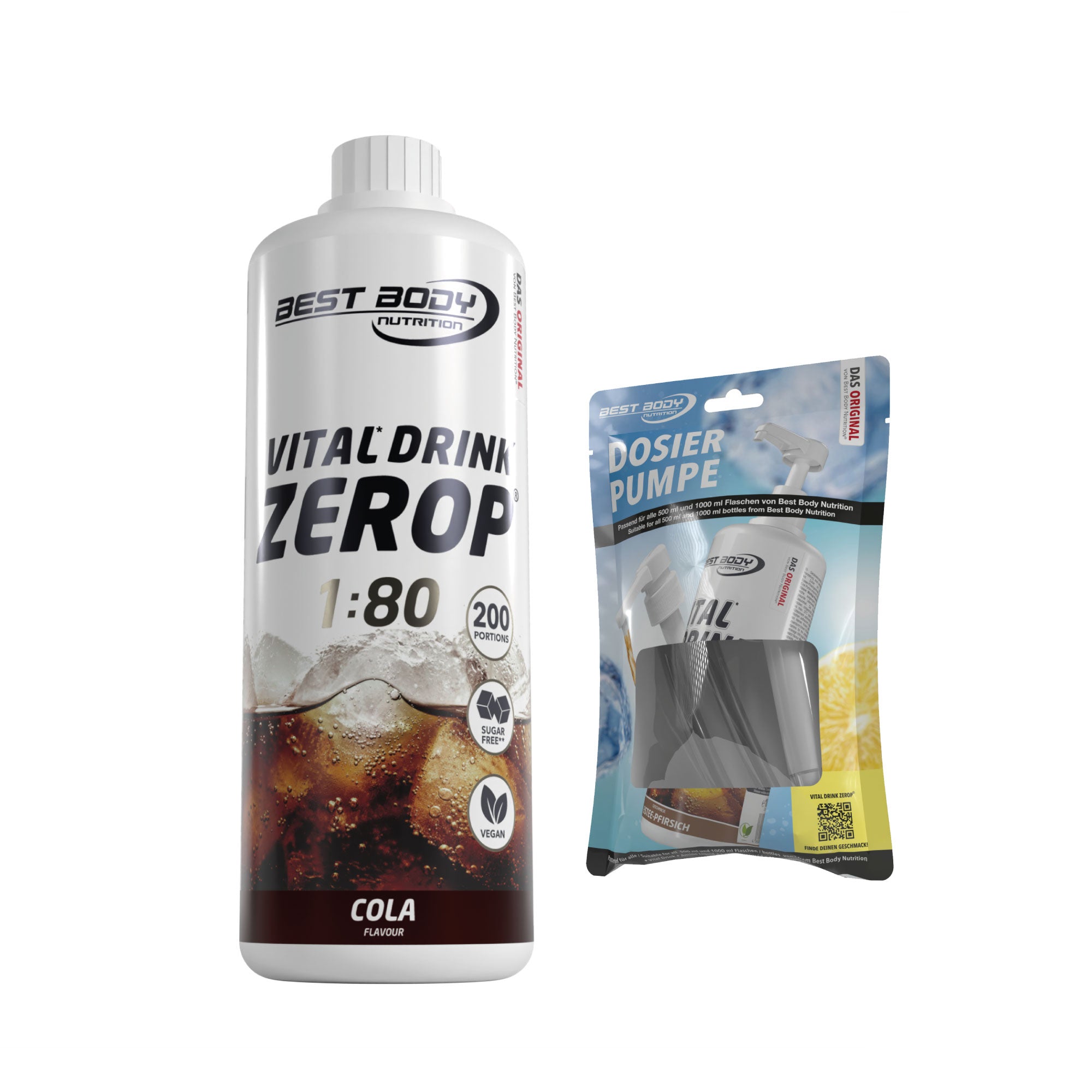 Vital Drink Zerop - Cola - 1 L + Dosierpumpe#geschmack_cola