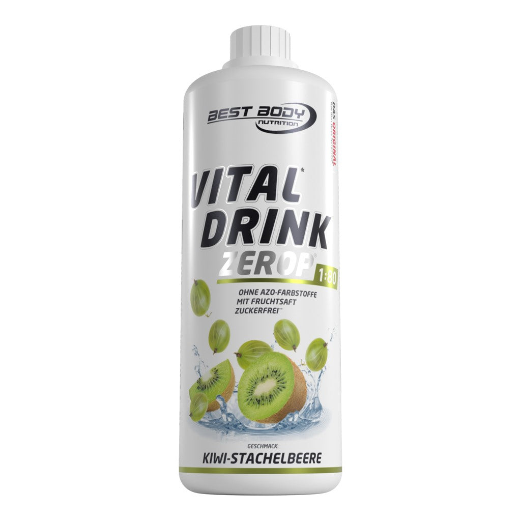 Vital Drink Zerop - Kiwi Stachelbeere - 1000 ml Flasche#geschmack_kiwi-stachelbeere