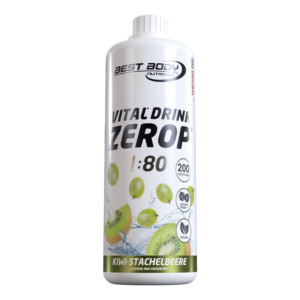 Vital Drink Zerop - Kiwi Stachelbeere - 1000 ml Flasche#geschmack_kiwi-stachelbeere