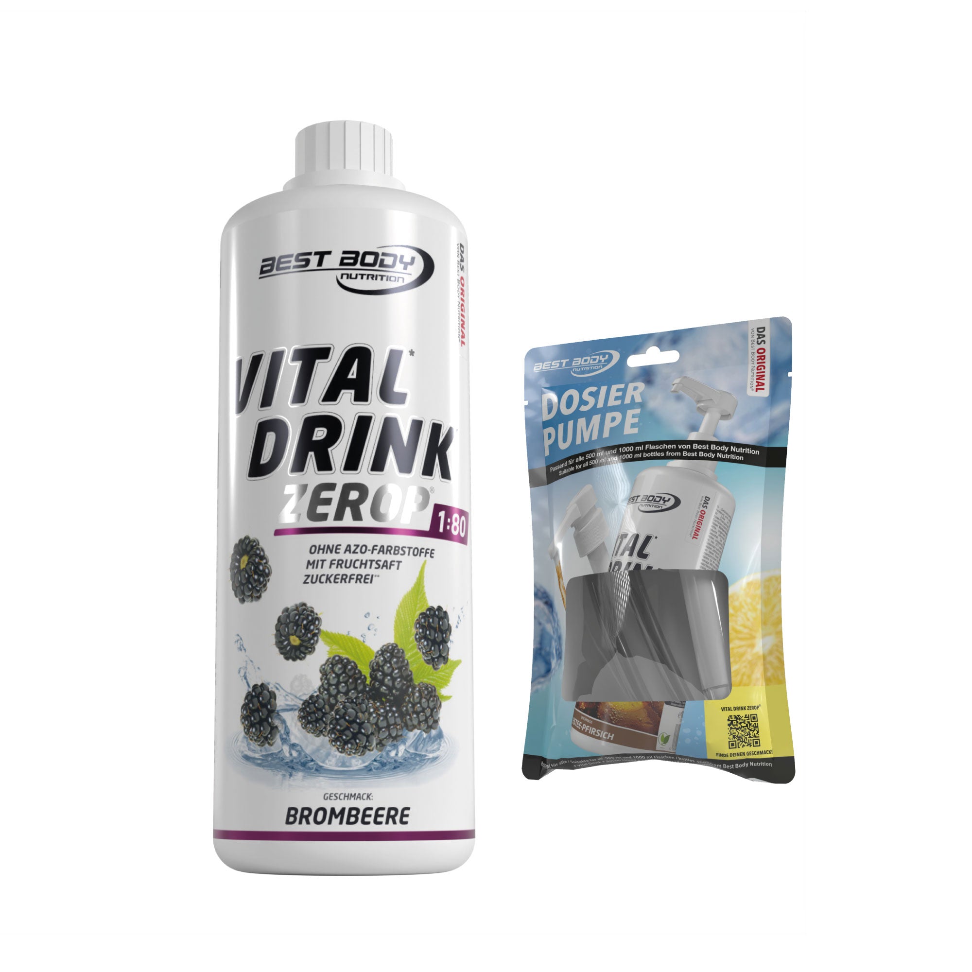 Vital Drink Zerop - Brombeere - 1 L + Dosierpumpe#geschmack_brombeere