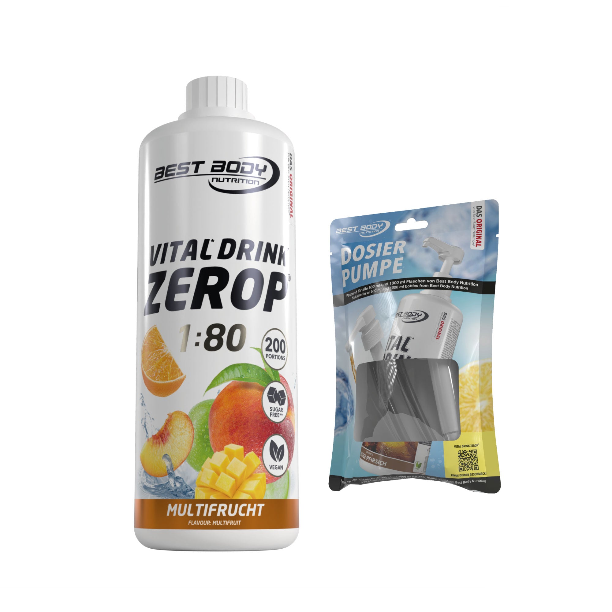 Vital Drink Zerop - Multifrucht - 1 L + Dosierpumpe#geschmack_multifrucht