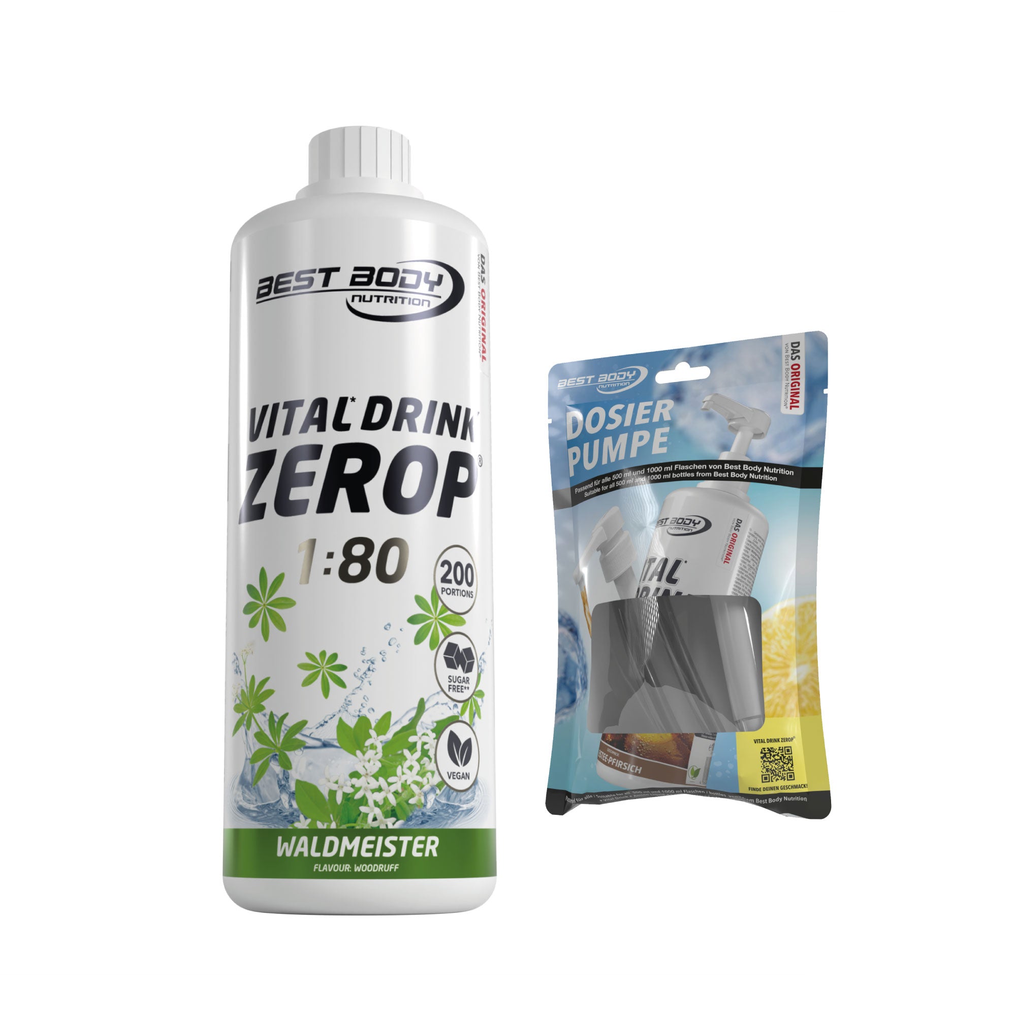 Vital Drink Zerop - Waldmeister - 1 L + Dosierpumpe#geschmack_waldmeister