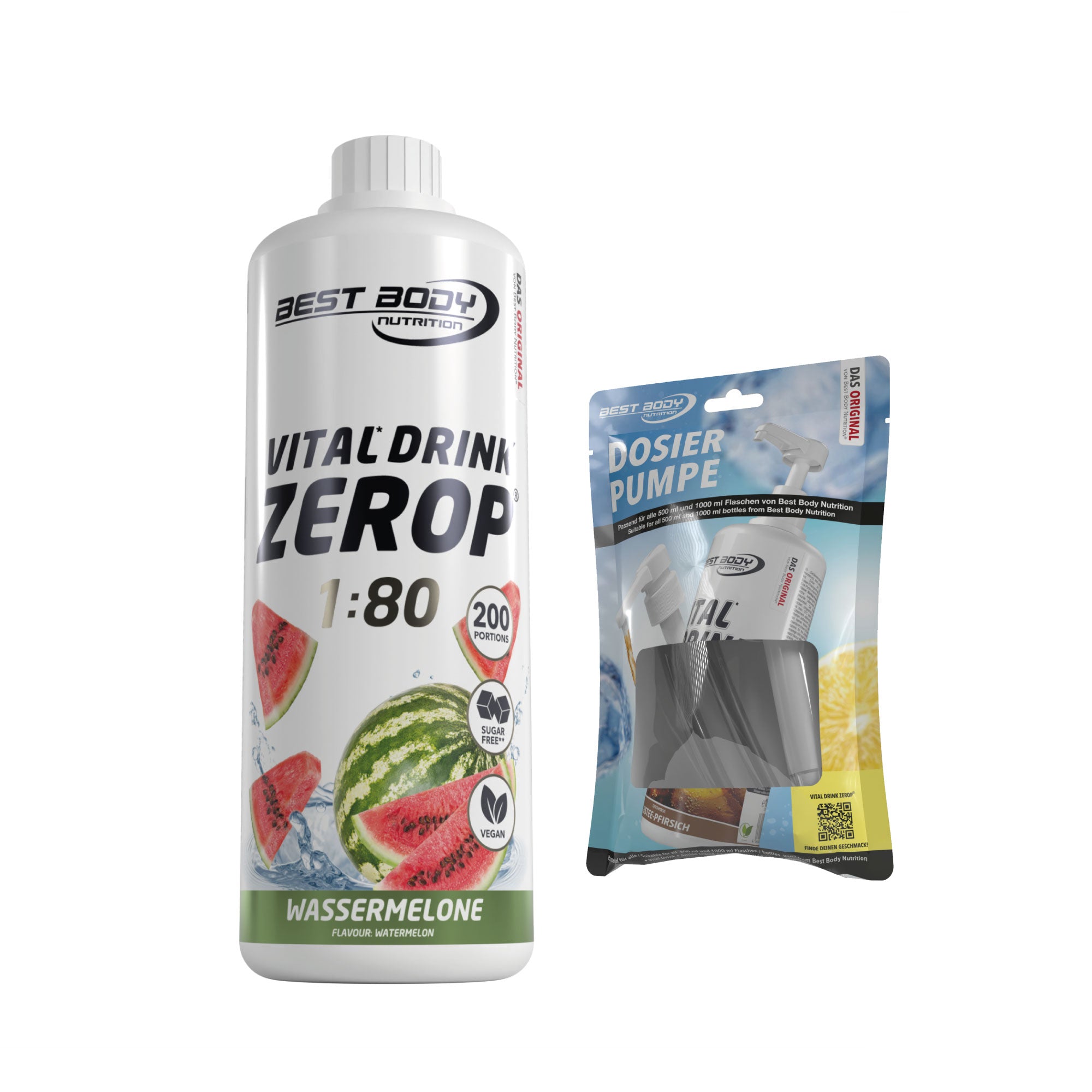 Vital Drink Zerop - Wassermelone - 1 L + Dosierpumpe#geschmack_wassermelone