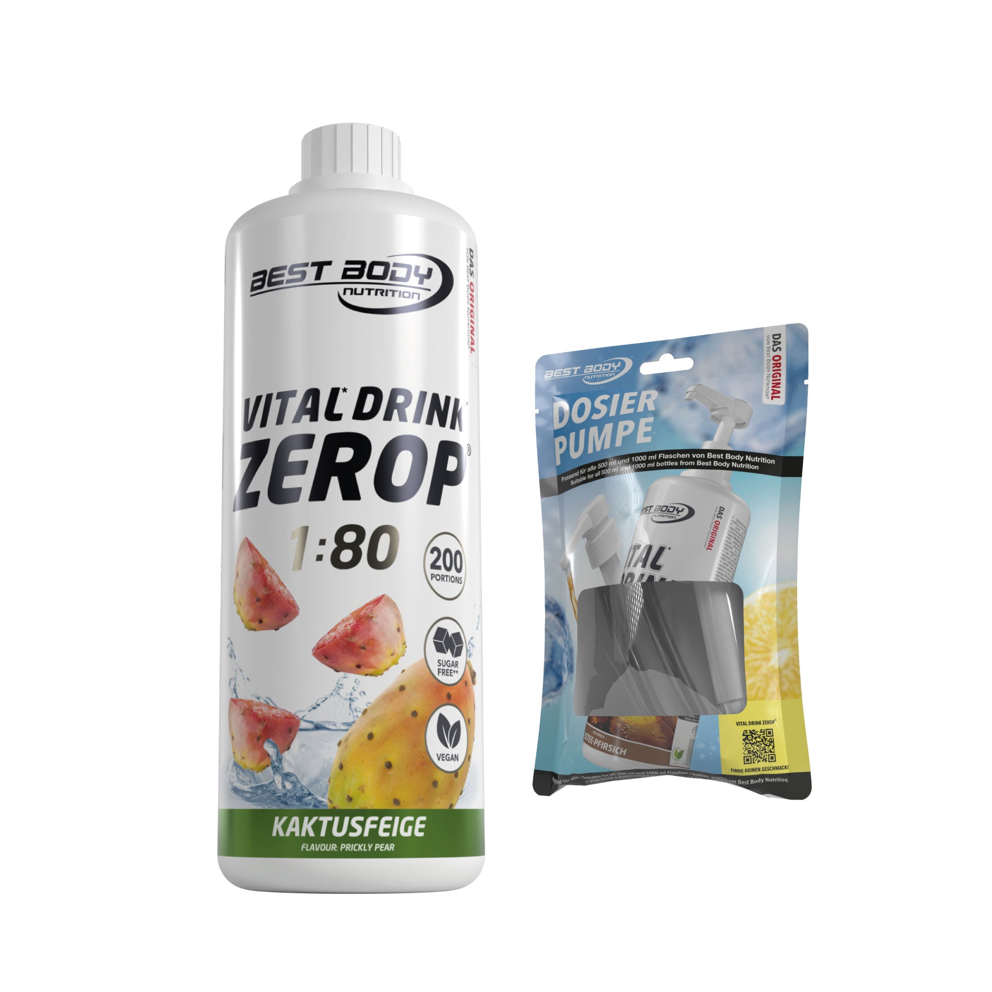 Vital Drink Zerop - Kaktusfeige - 1 L + Dosierpumpe#geschmack_kaktusfeige