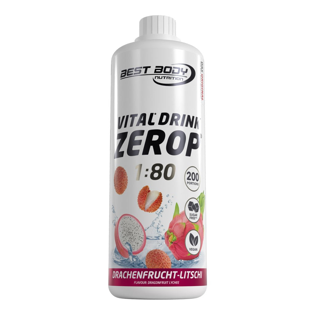 Vital Drink Zerop - Drachenfrucht Litschi - 1000 ml Flasche#geschmack_drachenfrucht-litschi