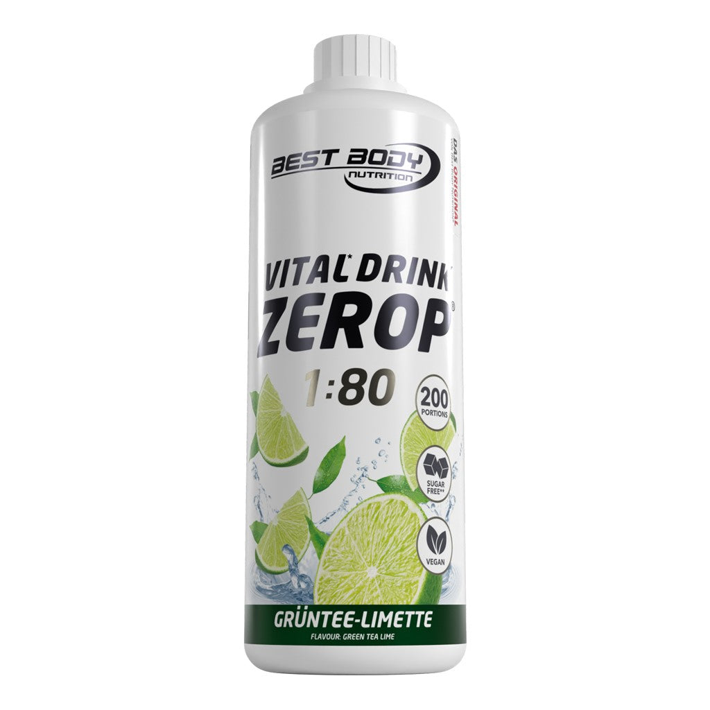 Vital Drink Zerop - Grüntee Limette - 1000 ml Flasche#geschmack_gr-ntee-limette