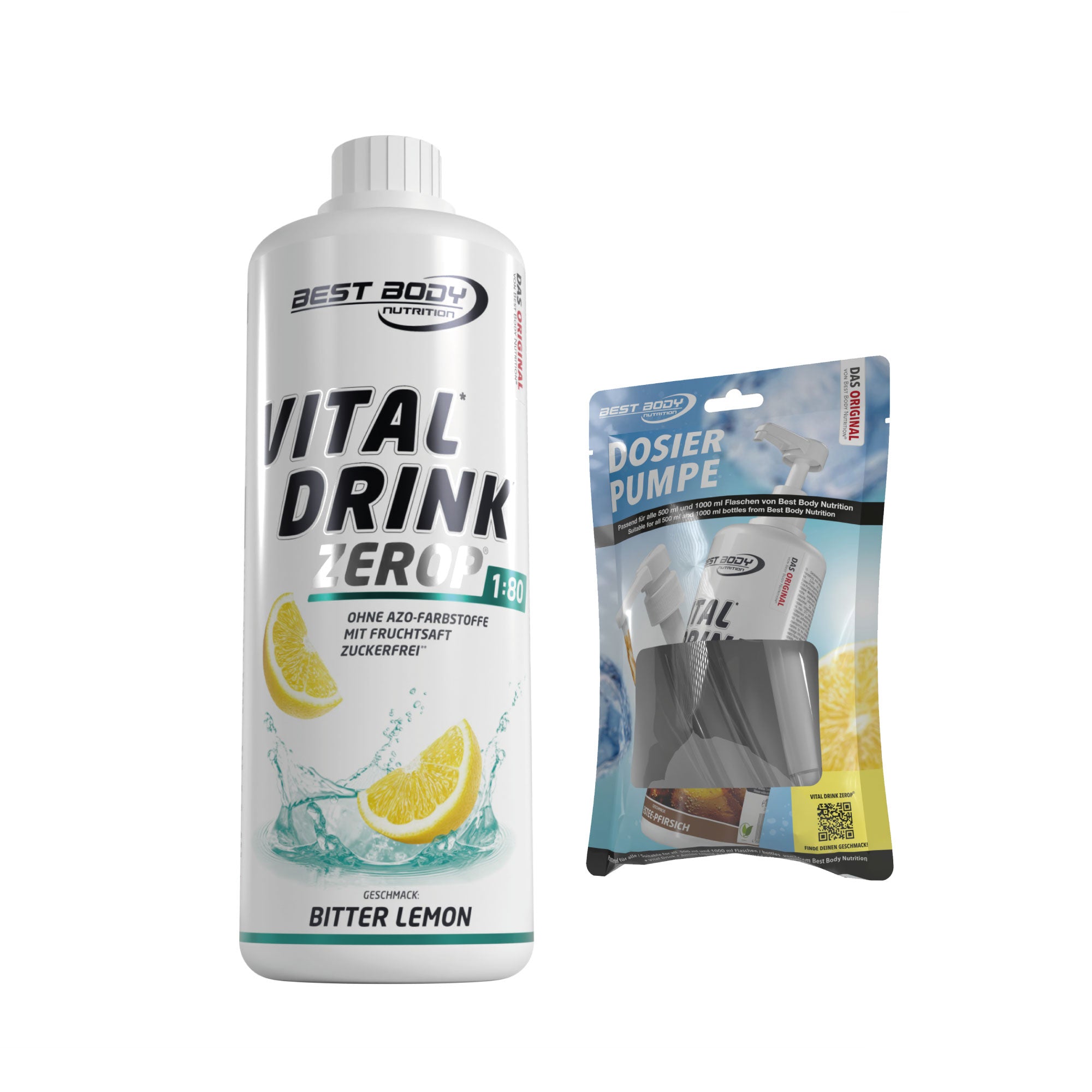 Vital Drink Zerop - Bitter Lemon - 1 L + Dosierpump#geschmack_bitter-lemon