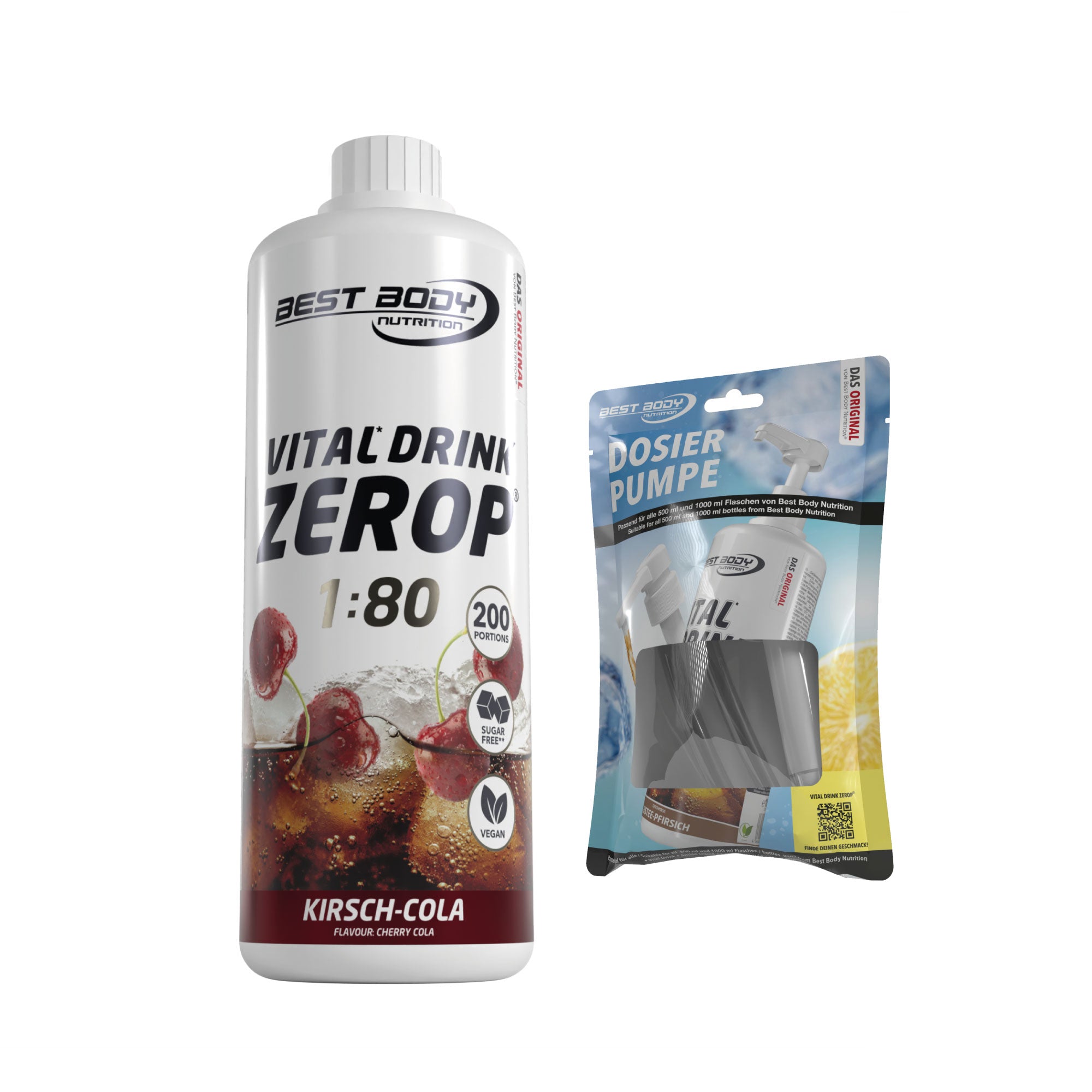 Vital Drink Zerop - Kirsch Cola - 1 L + Dosierpumpe#geschmack_kirsch-cola