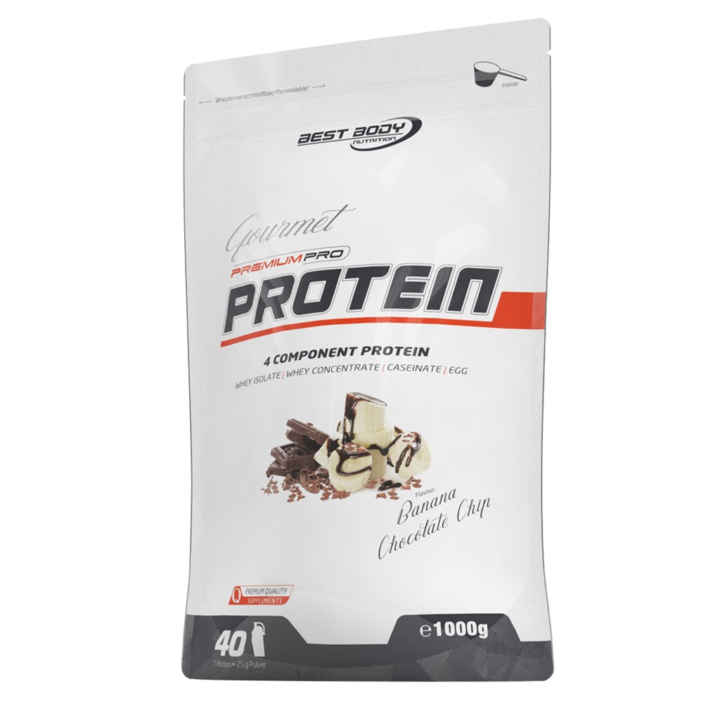 Gourmet Premium Pro Protein - Banana Chocolate Chip - 1000 g Zipp-Beutel#geschmack_banana-chocolate-chip