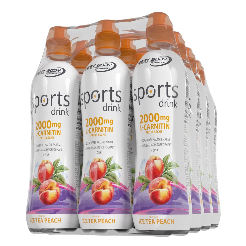 Sports Drink mit L-Carnitin - RTD - Ice Tea Peach - 500 ml PET Flasche#geschmack_ice-tea-peach