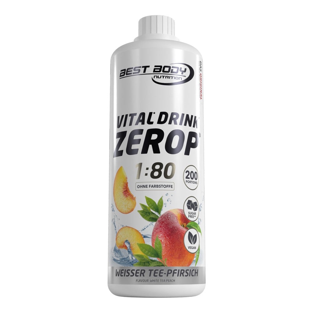 Vital Drink Zerop - Weißer Tee Pfirsich - 1000 ml Flasche#geschmack_wei-er-tee-pfirsich