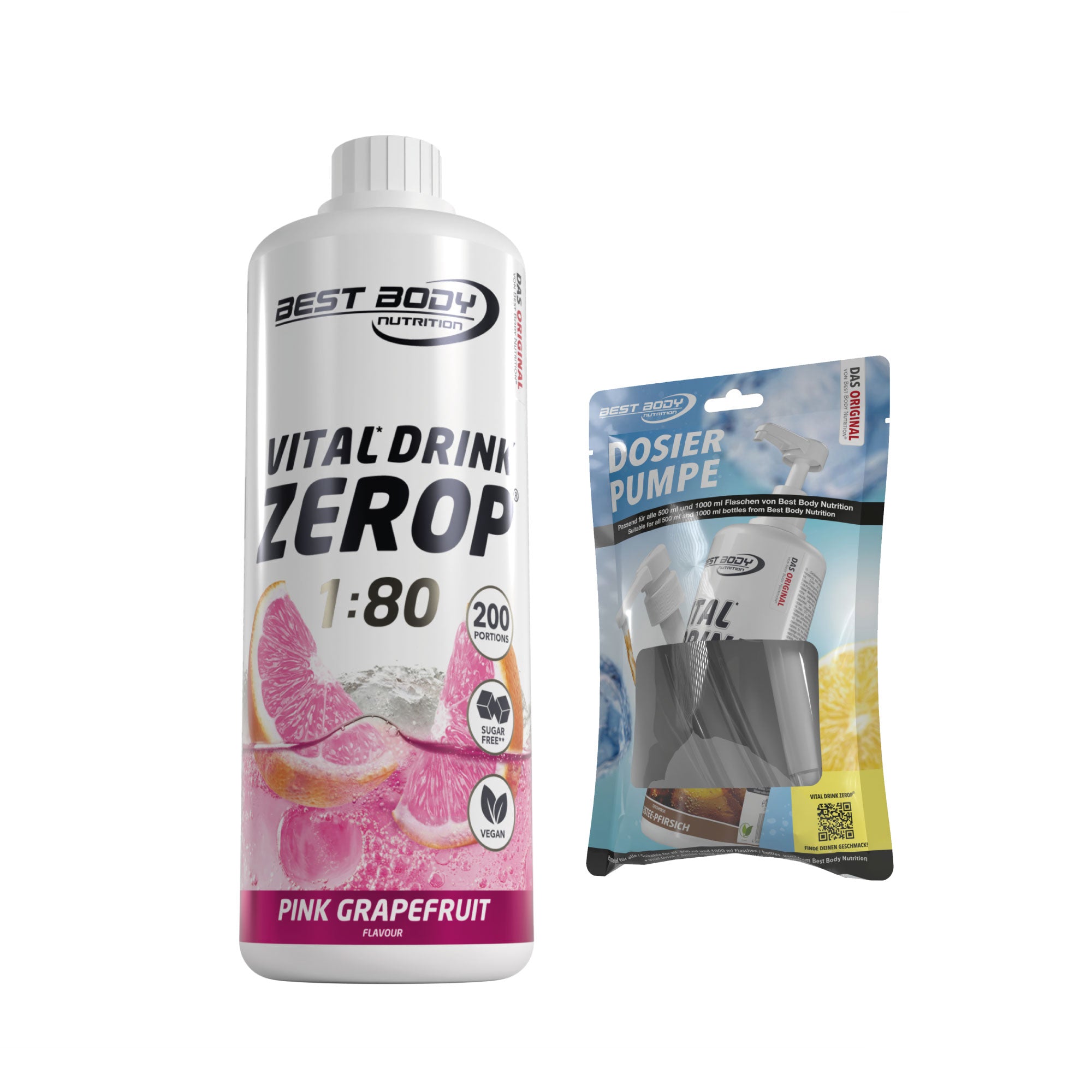 Vital Drink Zerop - Pink Grapefruit - 1 L + Dosierpumpe#geschmack_pink-grapefruit