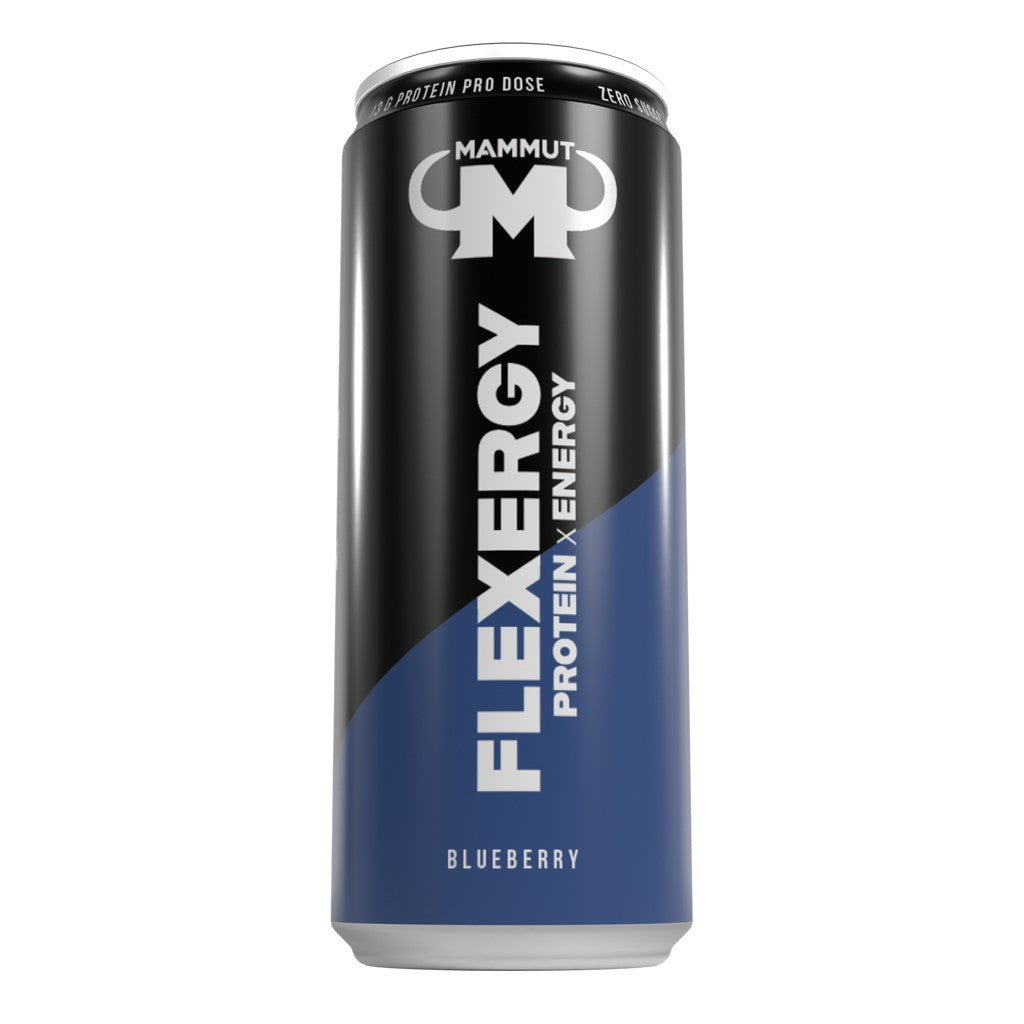 Flexergy - Protein Energy Drink - RTD - Blueberry - 330 ml Dose - MHD 08/25#geschmack_blueberry