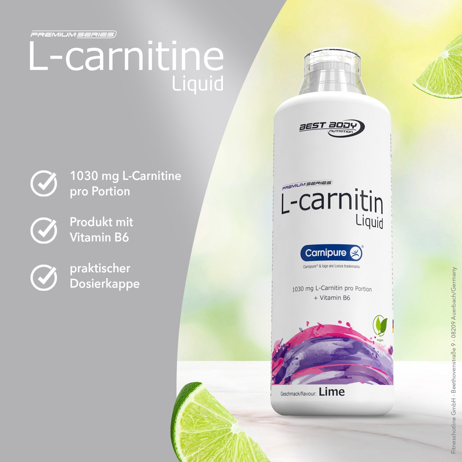 L-Carnitine Liquid - Limette - 1000 ml Flasche#geschmack_lime