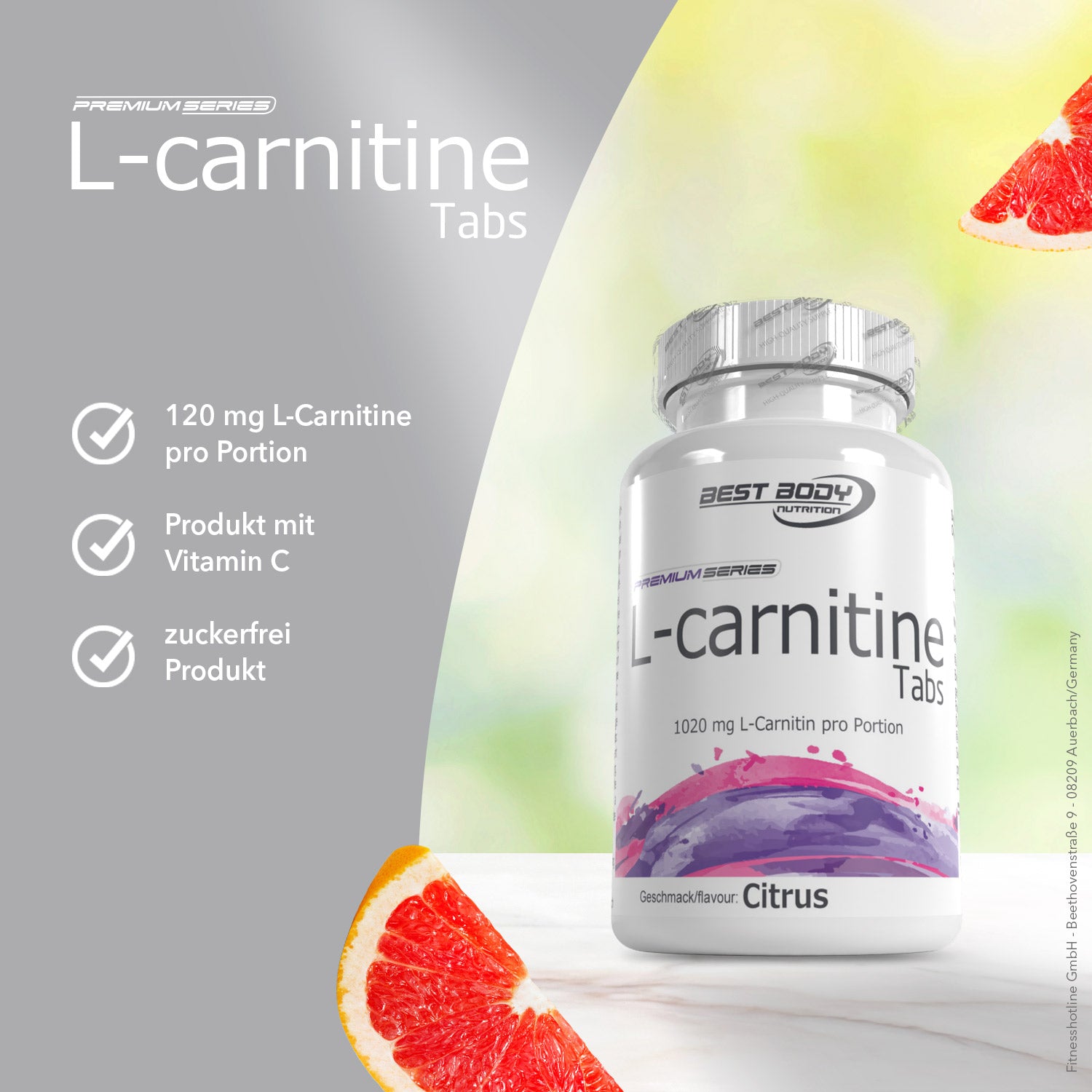 L-Carnitine Tabs - Citrus - 60 Stück / Dose#_