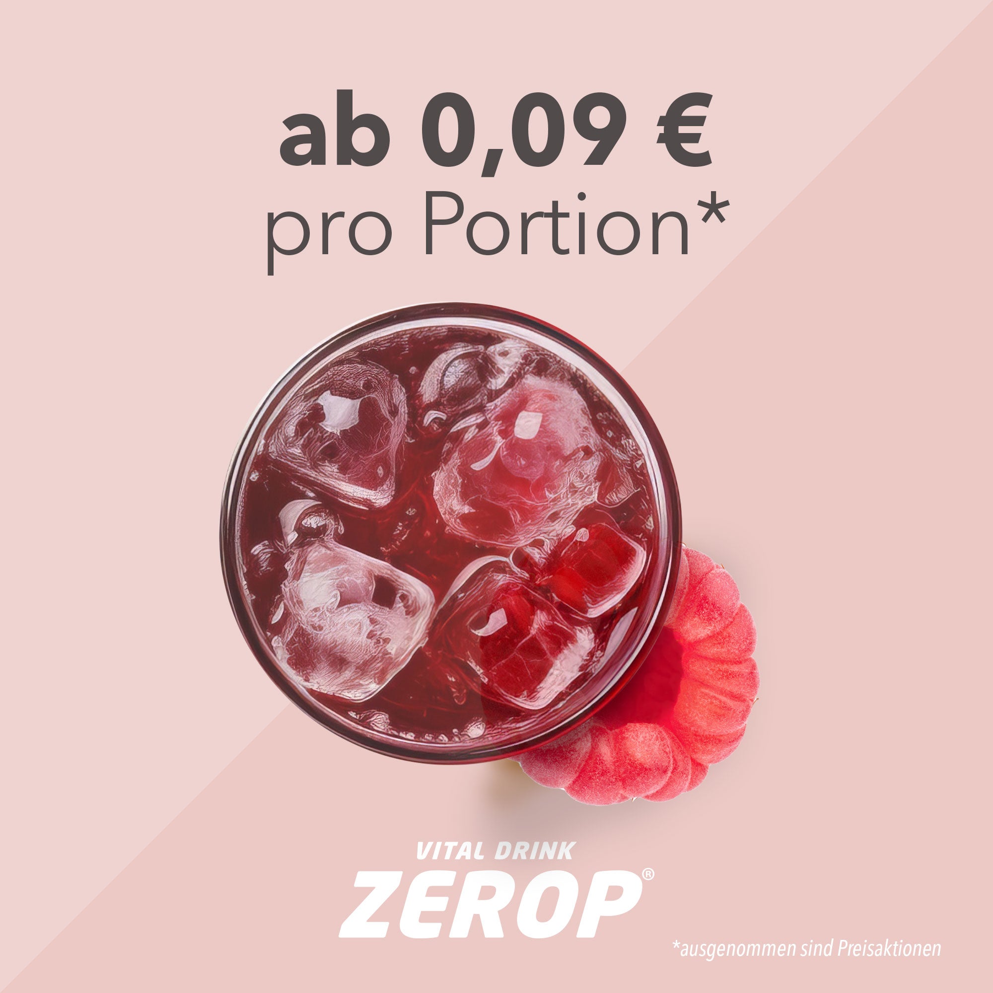 Vital Drink Zerop - Himbeere - 1000 ml Flasche#geschmack_himbeere