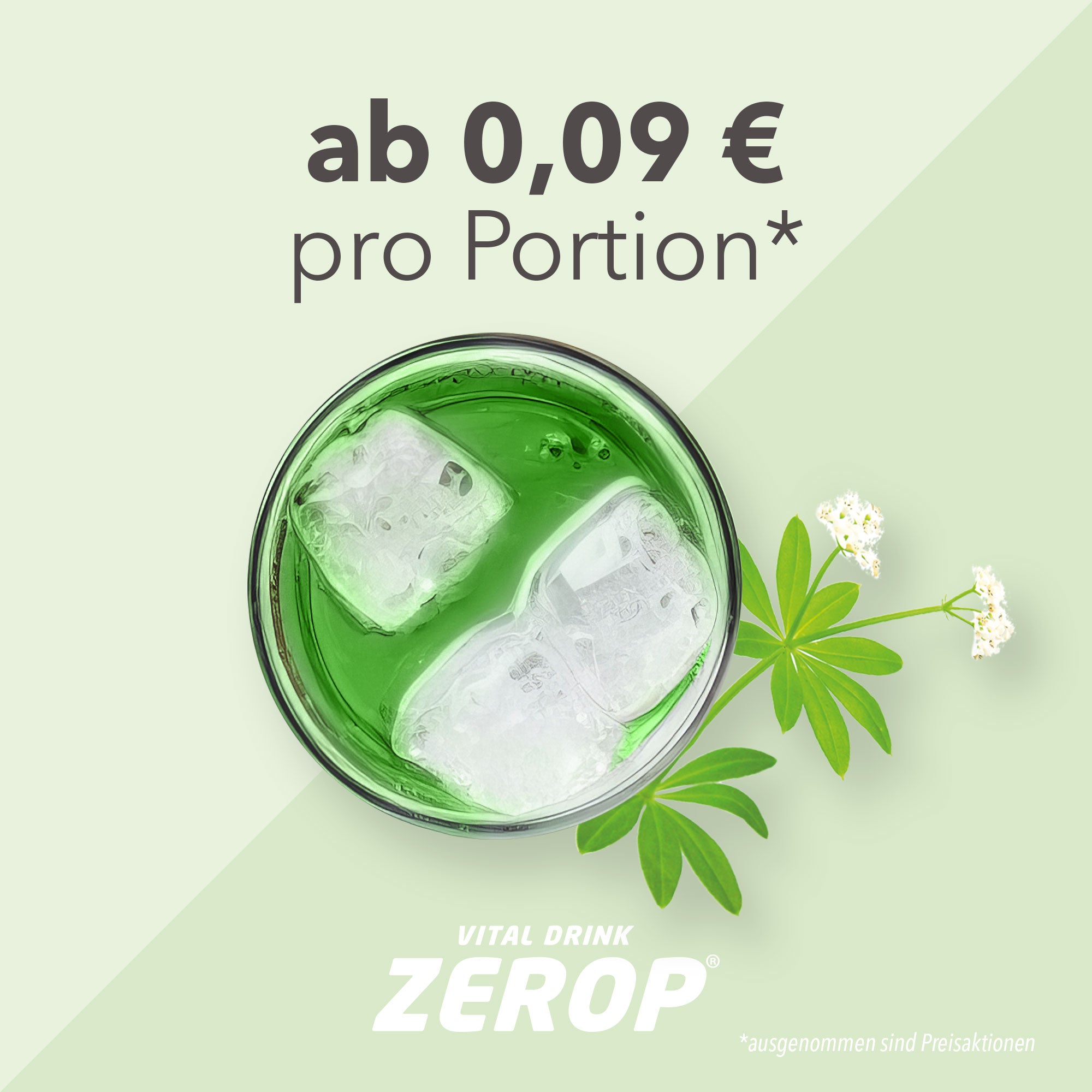 Vital Drink Zerop - Waldmeister - 1000 ml Flasche#geschmack_waldmeister