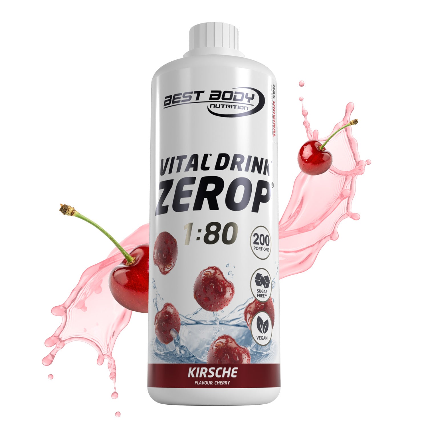 Vital Drink Zerop - Kirsche - 1000 ml Flasche#geschmack_kirsche