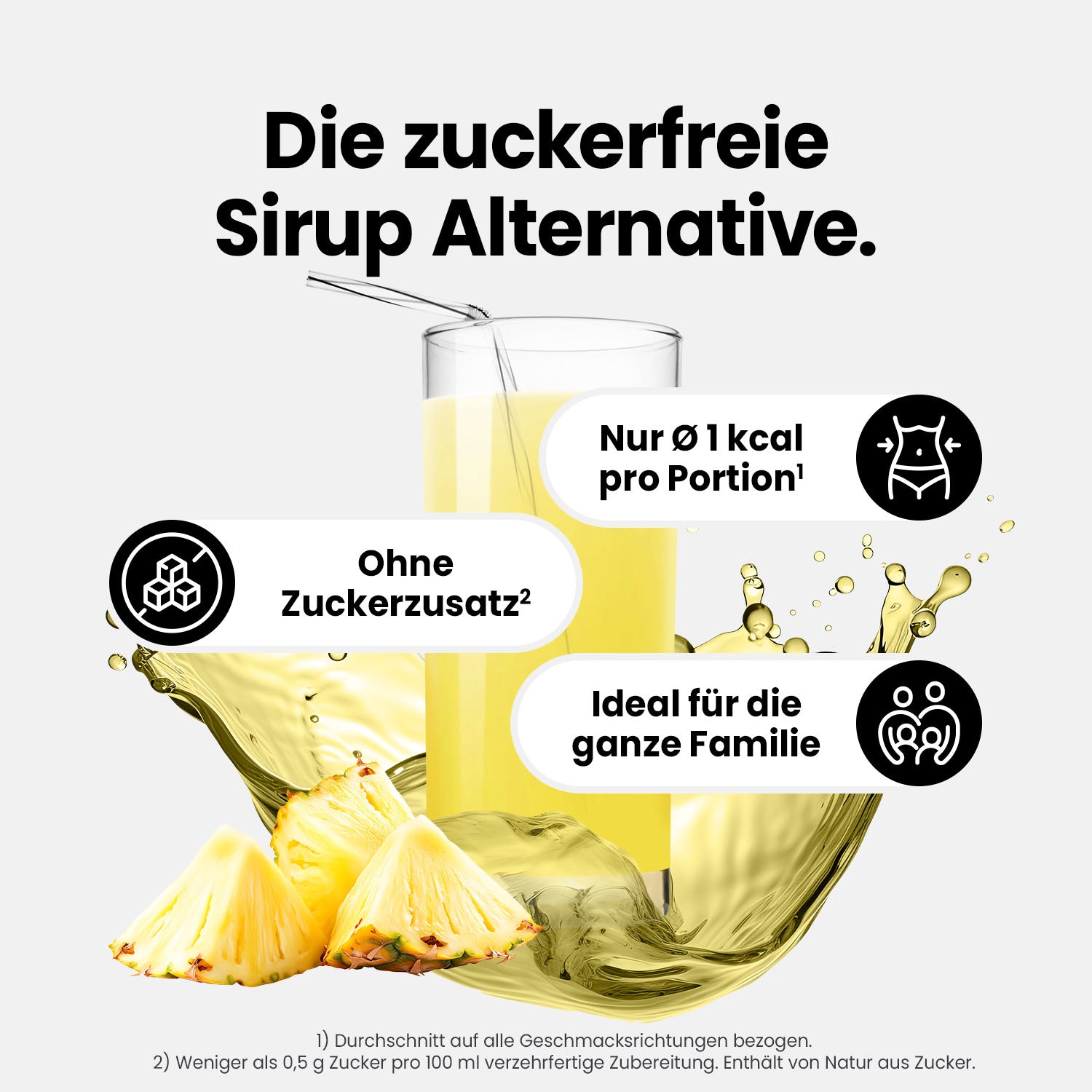 Vital Drink Zerop - Ananas - 1000 ml Flasche#geschmack_ananas