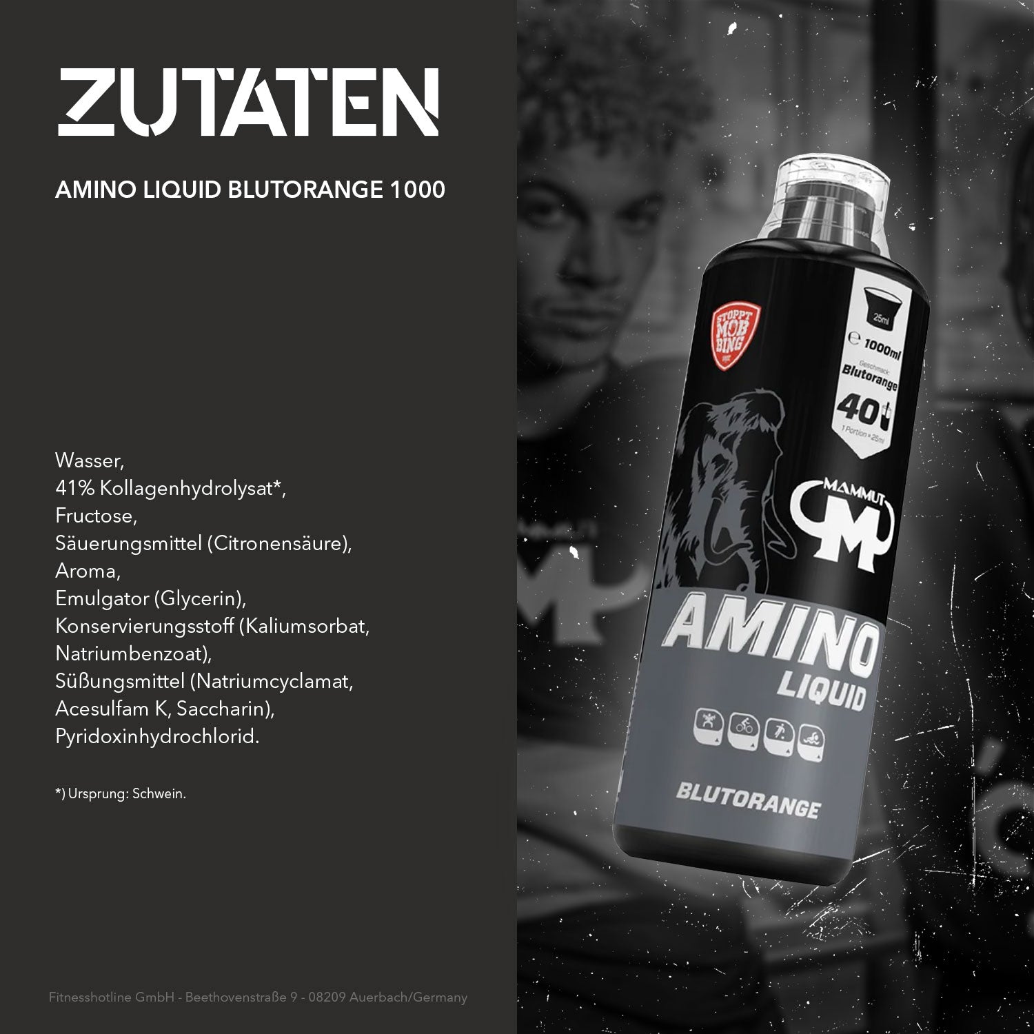 Amino Liquid - Blutorange - 1000 ml Flasche#_