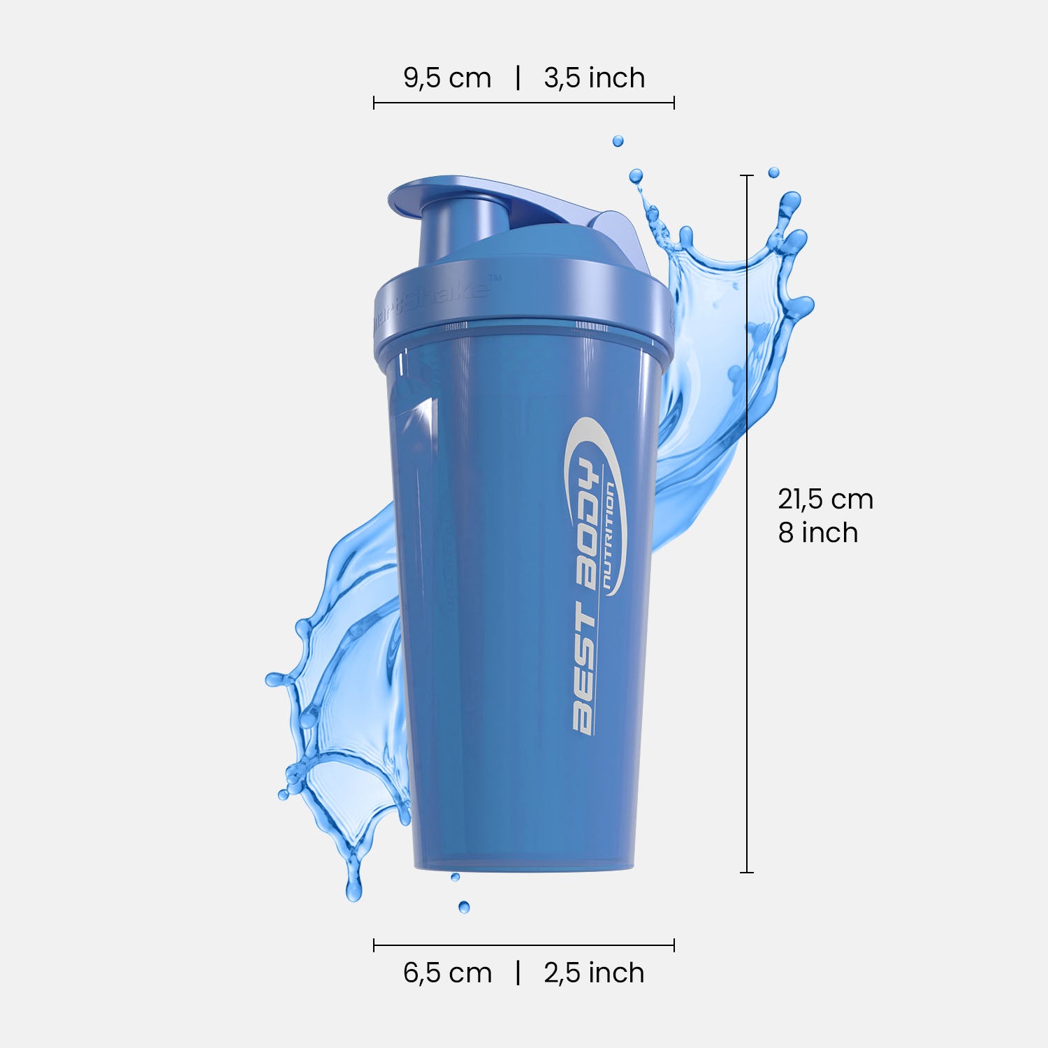 Eiweiß Shaker - blau - Design Best Body Nutrition - Stück#farbe_blau