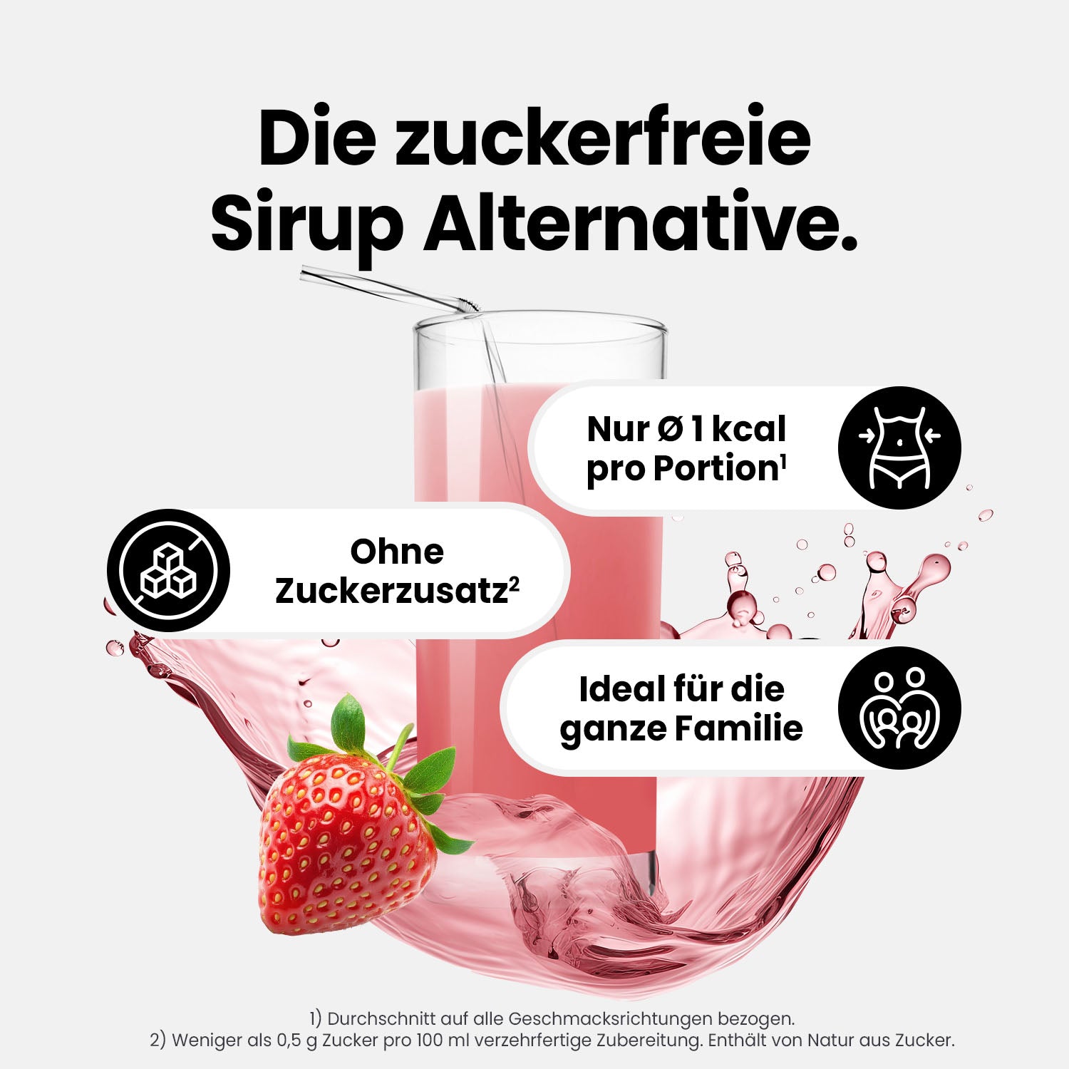 Vital Drink Zerop - Erdbeere - 1000 ml Flasche#geschmack_erdbeere