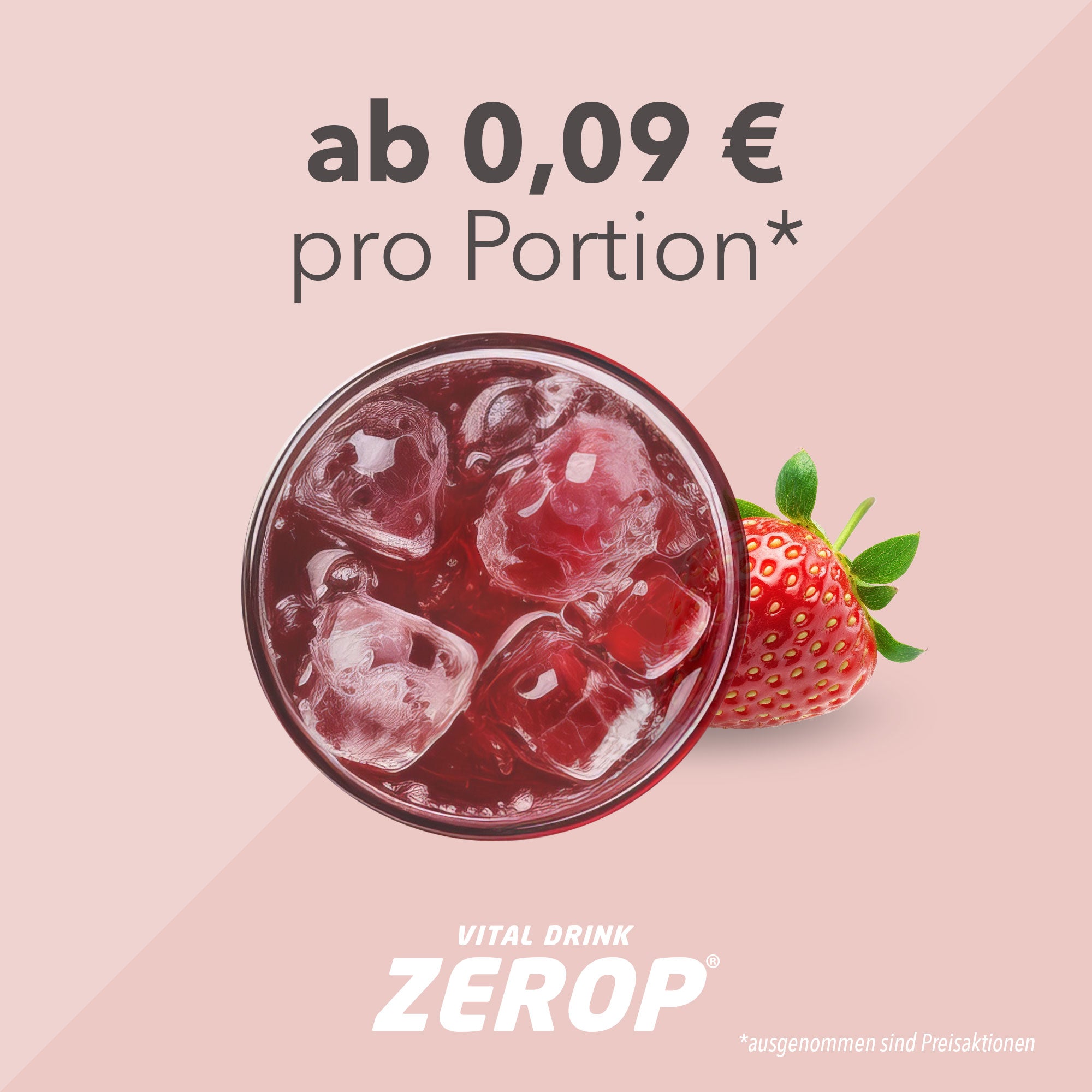 Vital Drink Zerop - Erdbeere - 1000 ml Flasche#geschmack_erdbeere