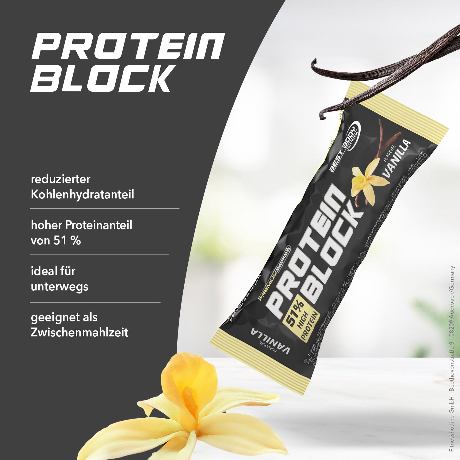 Protein Block - Vanilla - 90 g Riegel#geschmack_vanille