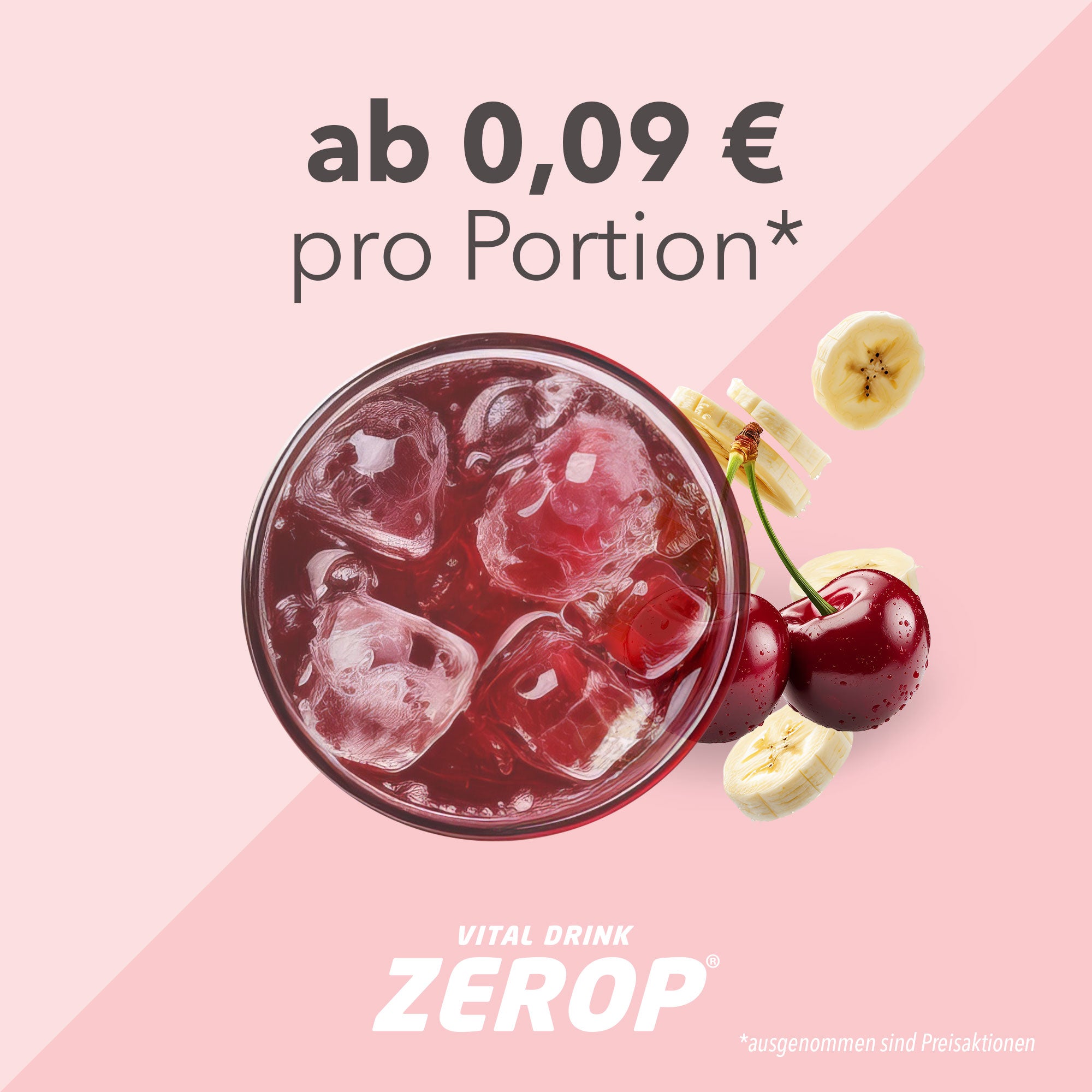 Vital Drink Zerop - Kirsche Banane - 1000 ml Flasche#geschmack_kirsche-banane