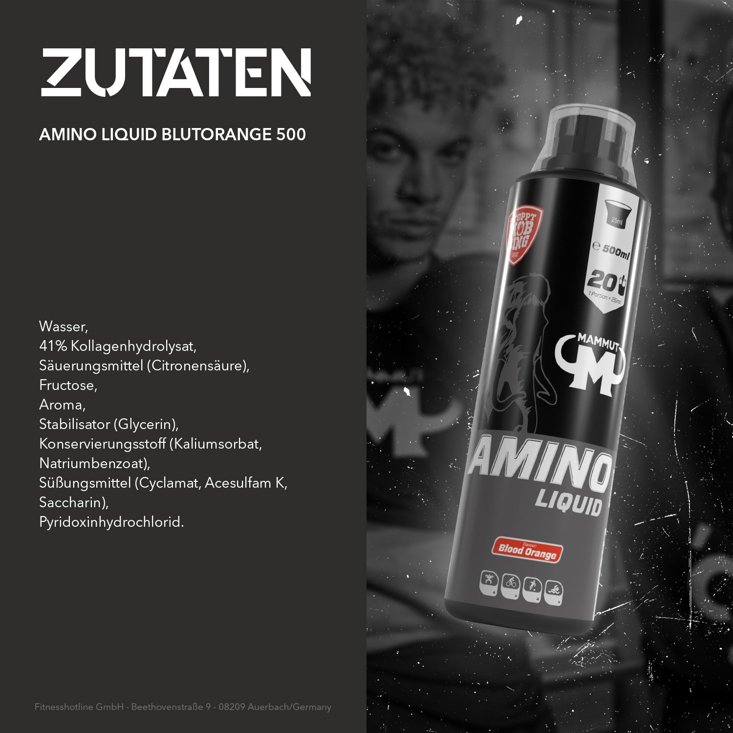Amino Liquid - Blutorange - 500 ml Flasche#_