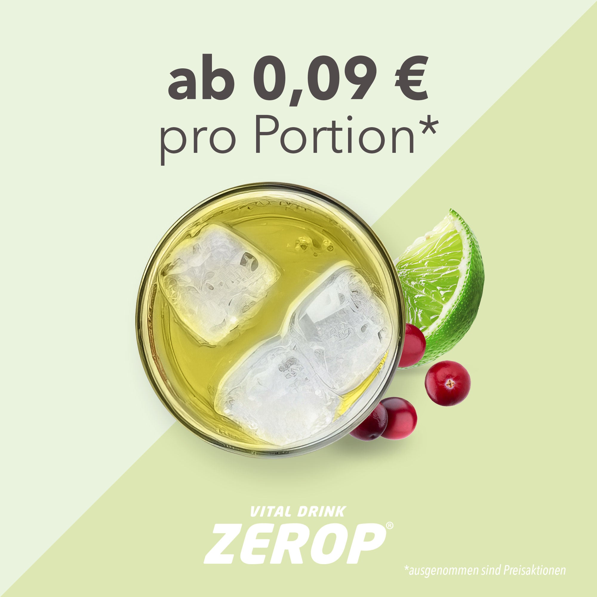 Vital Drink Zerop - Preiselbeere Limette - 1000 ml Flasche#geschmack_preiselbeere-limette
