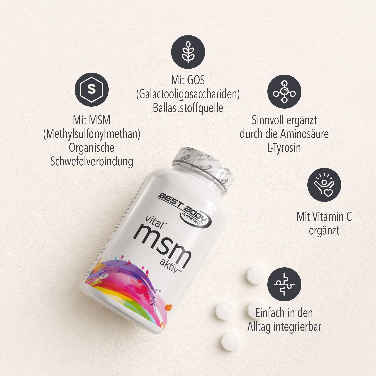 Vital MSM Aktiv Tabs - 175 Stück/Dose#_