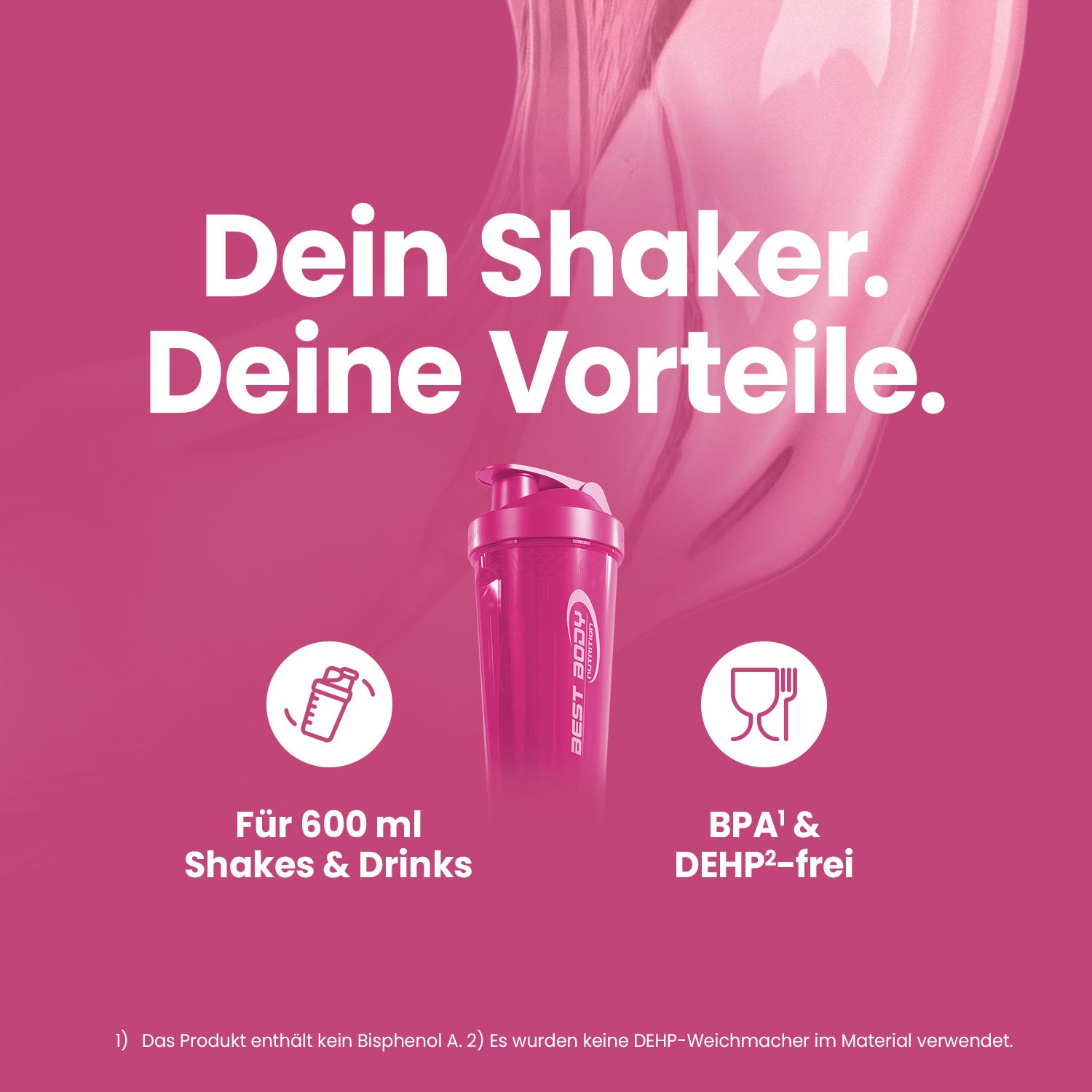Eiweiß Shaker - pink - Design Best Body Nutrition - Stück#farbe_pink