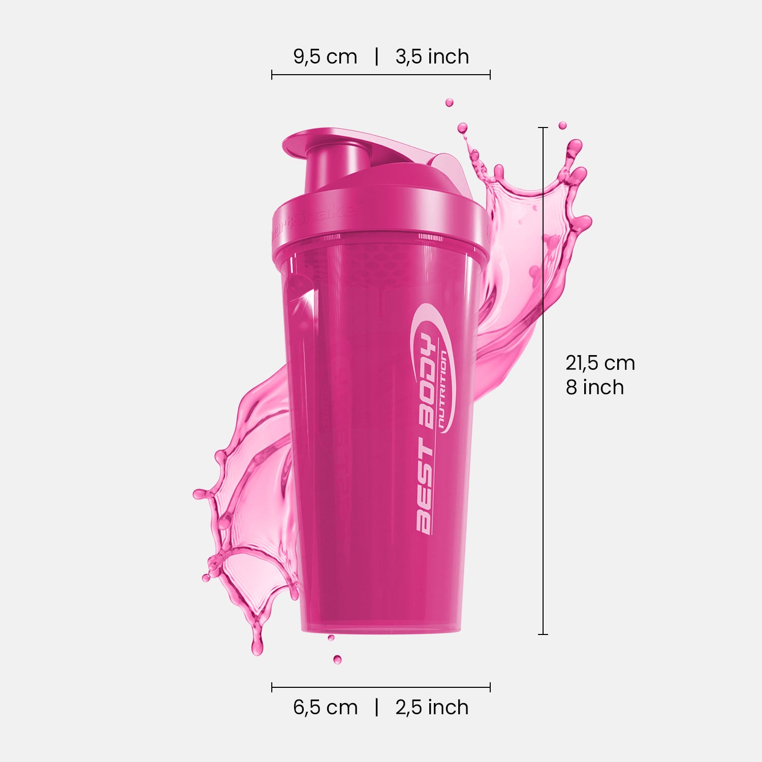Eiweiß Shaker - pink - Design Best Body Nutrition - Stück#farbe_pink
