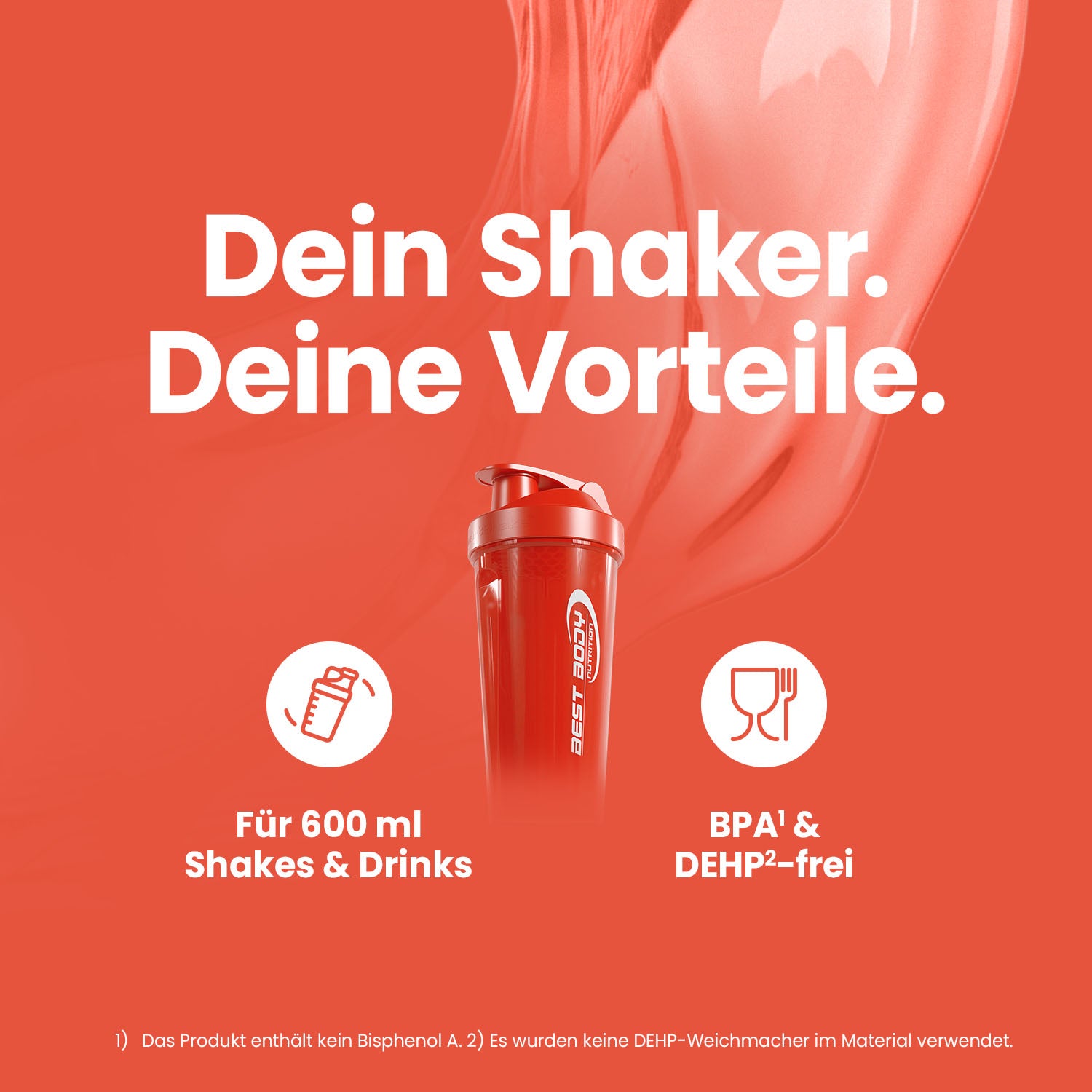 Eiweiß Shaker - rot - Design Best Body Nutrition - Stück#farbe_rot
