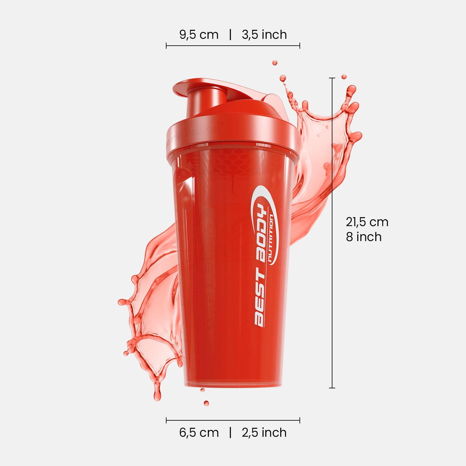 Eiweiß Shaker - rot - Design Best Body Nutrition - Stück#farbe_rot