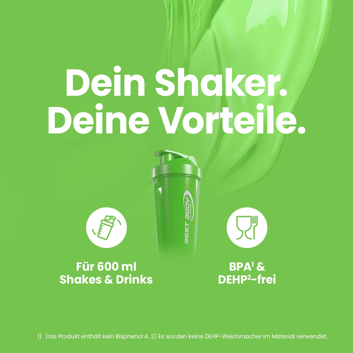 Eiweiß Shaker - grün - Design Best Body Nutrition - Stück#farbe_gr-n