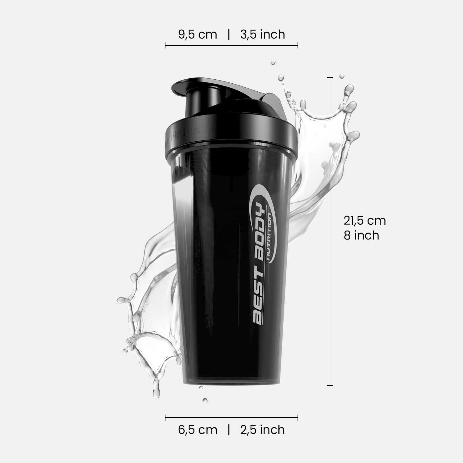 Eiweiß Shaker - schwarz - Design Best Body Nutrition - Stück#farbe_schwarz