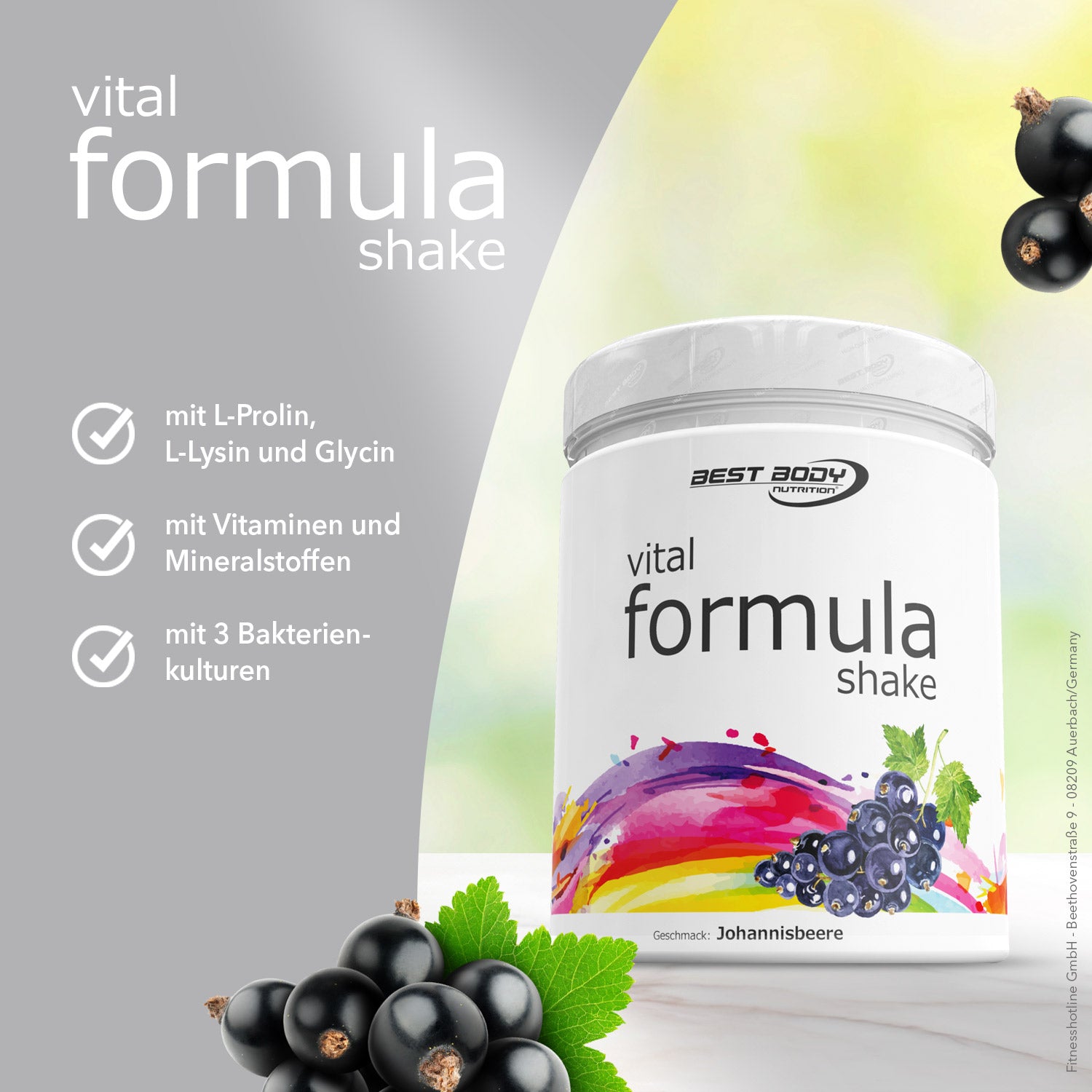 Vital FormulaShake - Johannisbeere - 500 g Dose#_