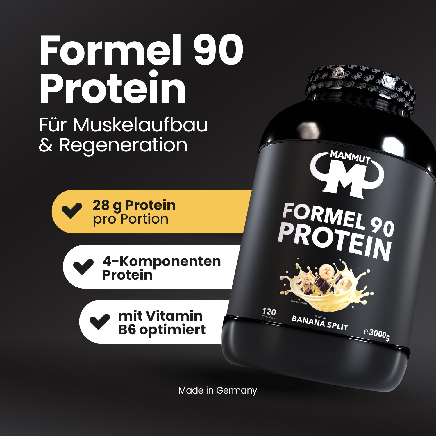 Formel 90 Protein - Banana Split - 3000 g Dose + Keramik Tasse#geschmack_banana-split