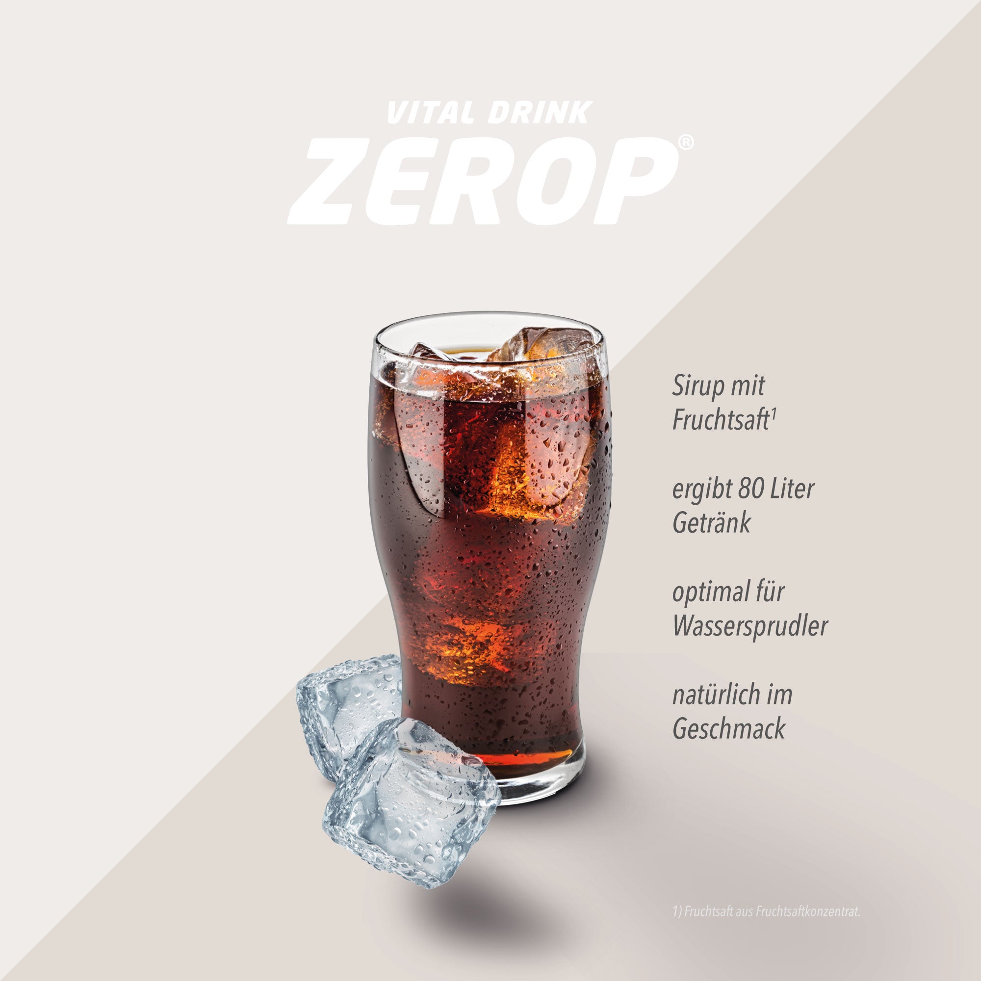 Vital Drink Zerop - Cola - 1000 ml Flasche#geschmack_cola