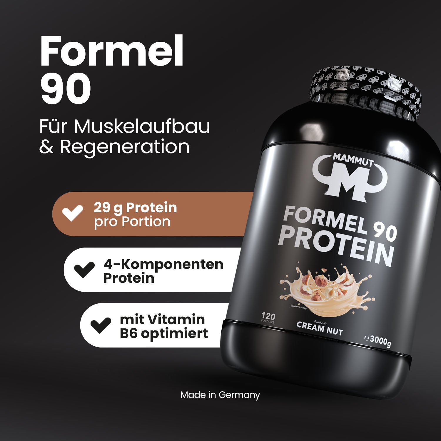 Formel 90 Protein - Cream Nut - 3000 g Dose#geschmack_cream-nut