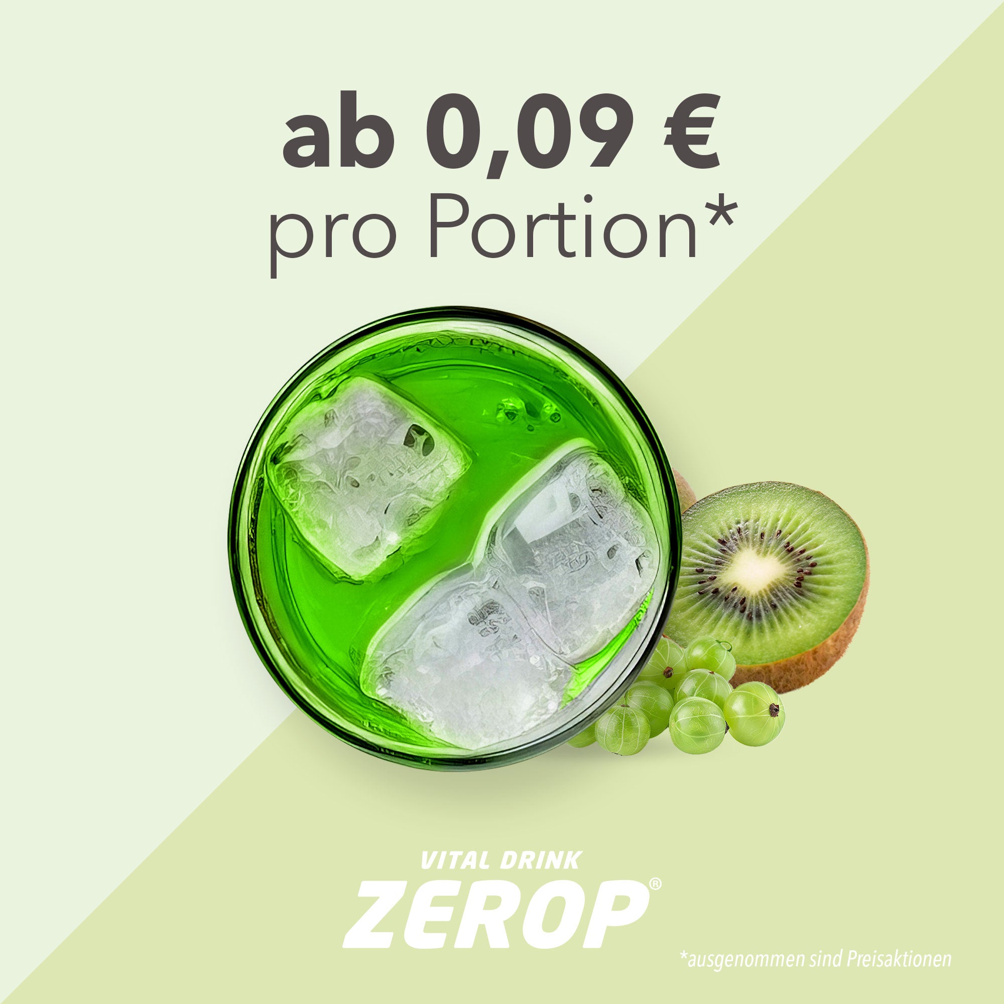 Vital Drink Zerop - Kiwi Stachelbeere - 1000 ml Flasche#geschmack_kiwi-stachelbeere