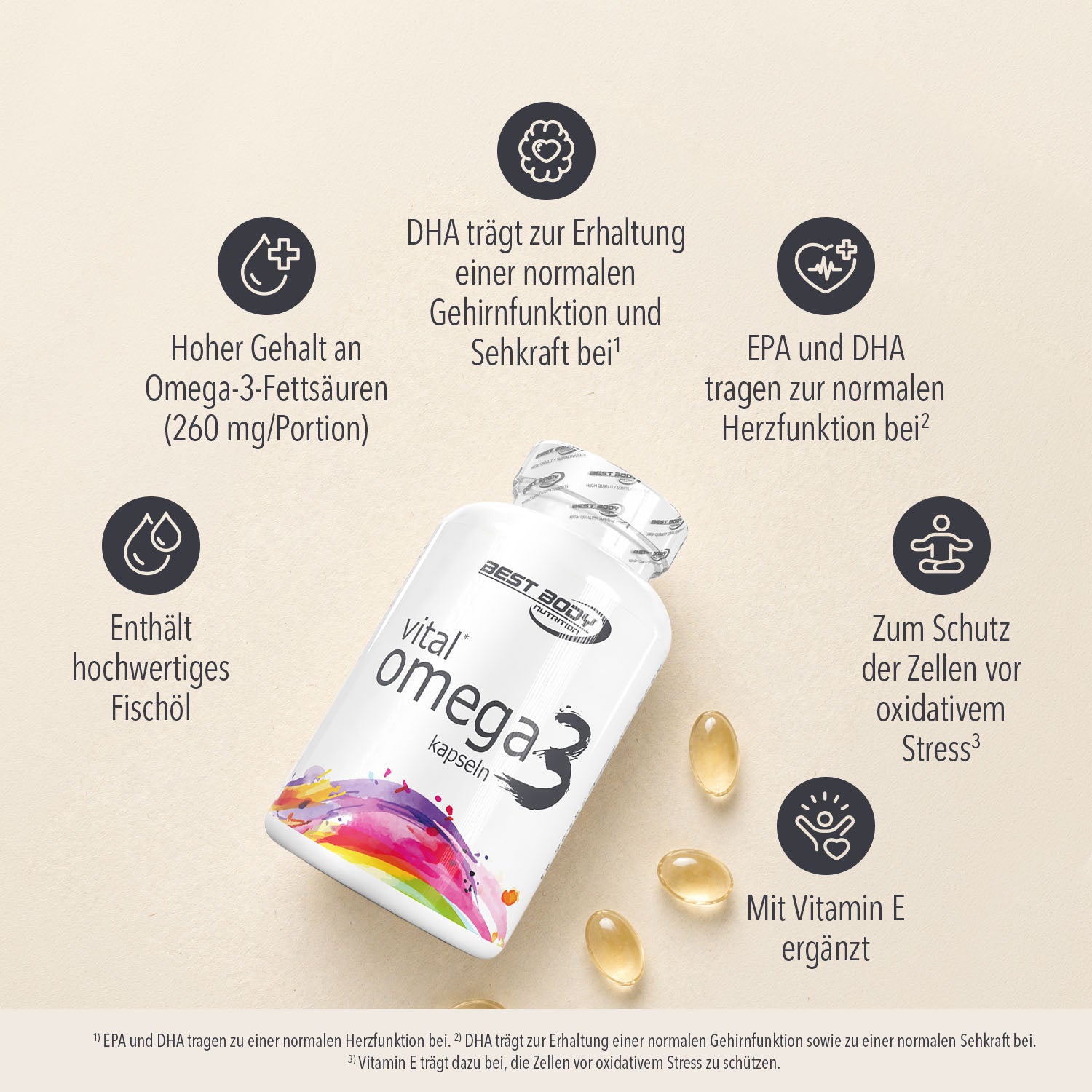 Vital Omega 3 Kapseln - 120 Stück/Dose#_