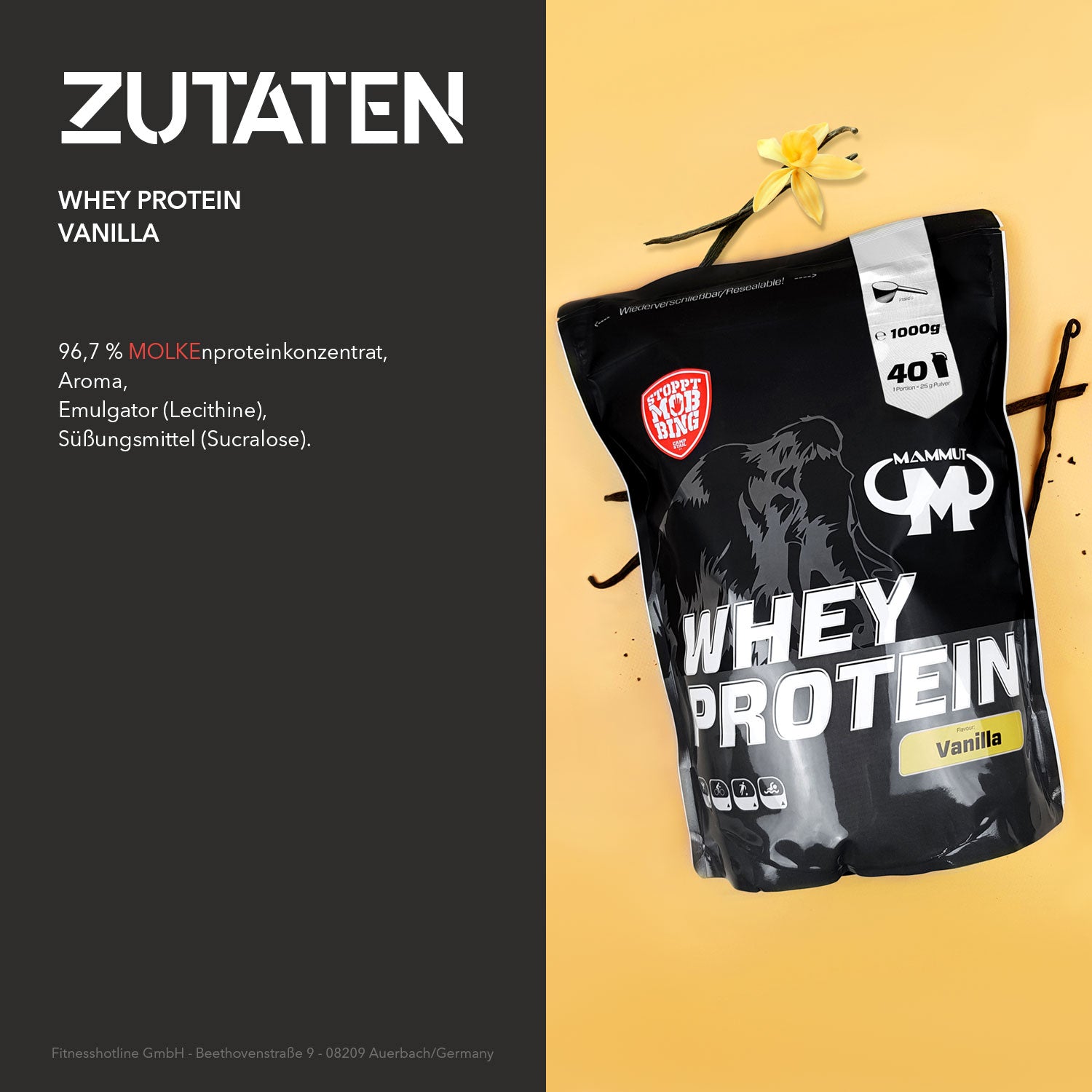Whey Protein - Vanilla - 1000 g Zipp-Beutel#geschmack_vanilla
