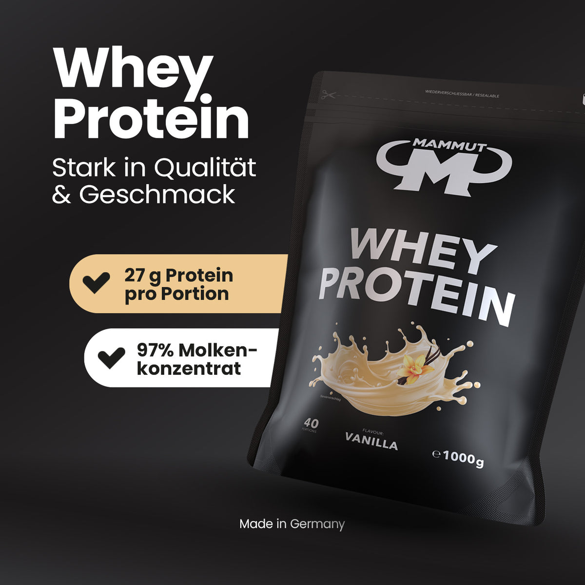 Whey Protein - Vanilla - 1000 g Zipp-Beutel#geschmack_vanilla
