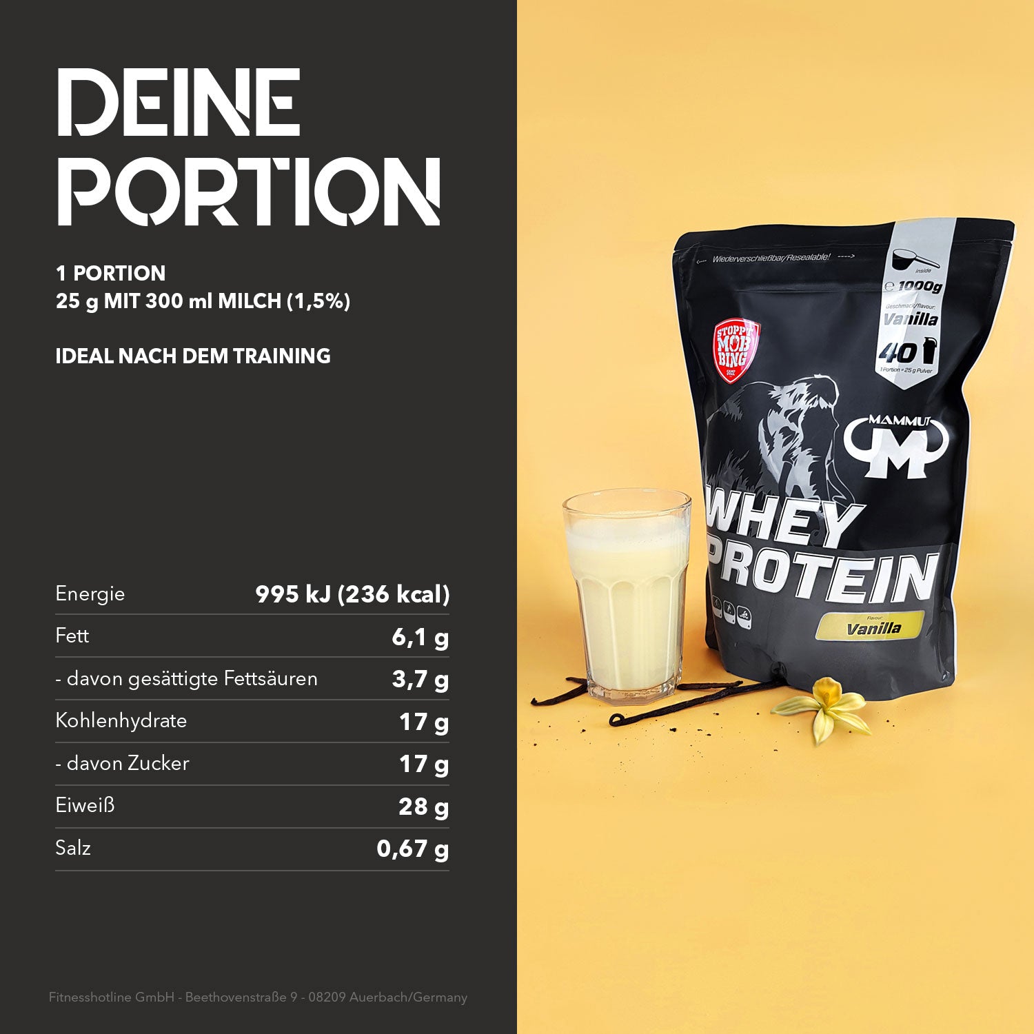Whey Protein - Vanilla - 1000 g Zipp-Beutel#geschmack_vanilla