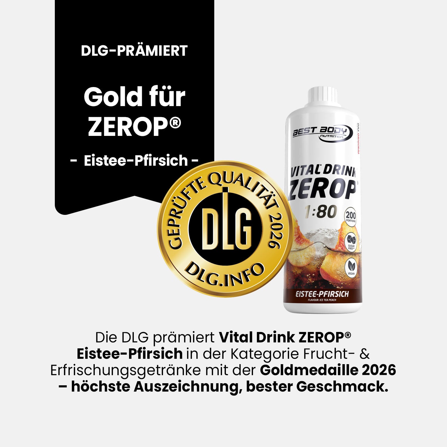 Vital Drink Zerop - Eistee Pfirsich - 1 L + Dosierpumpe#geschmack_eistee-pfirsich