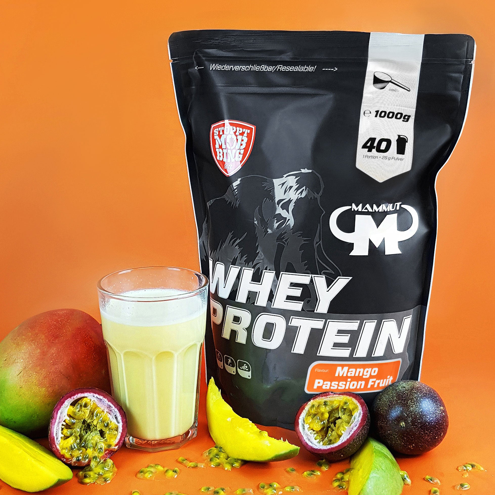 Whey Protein - Mango Passion Fruit - 1000 g Zipp-Beutel#geschmack_mango-passion-fruit
